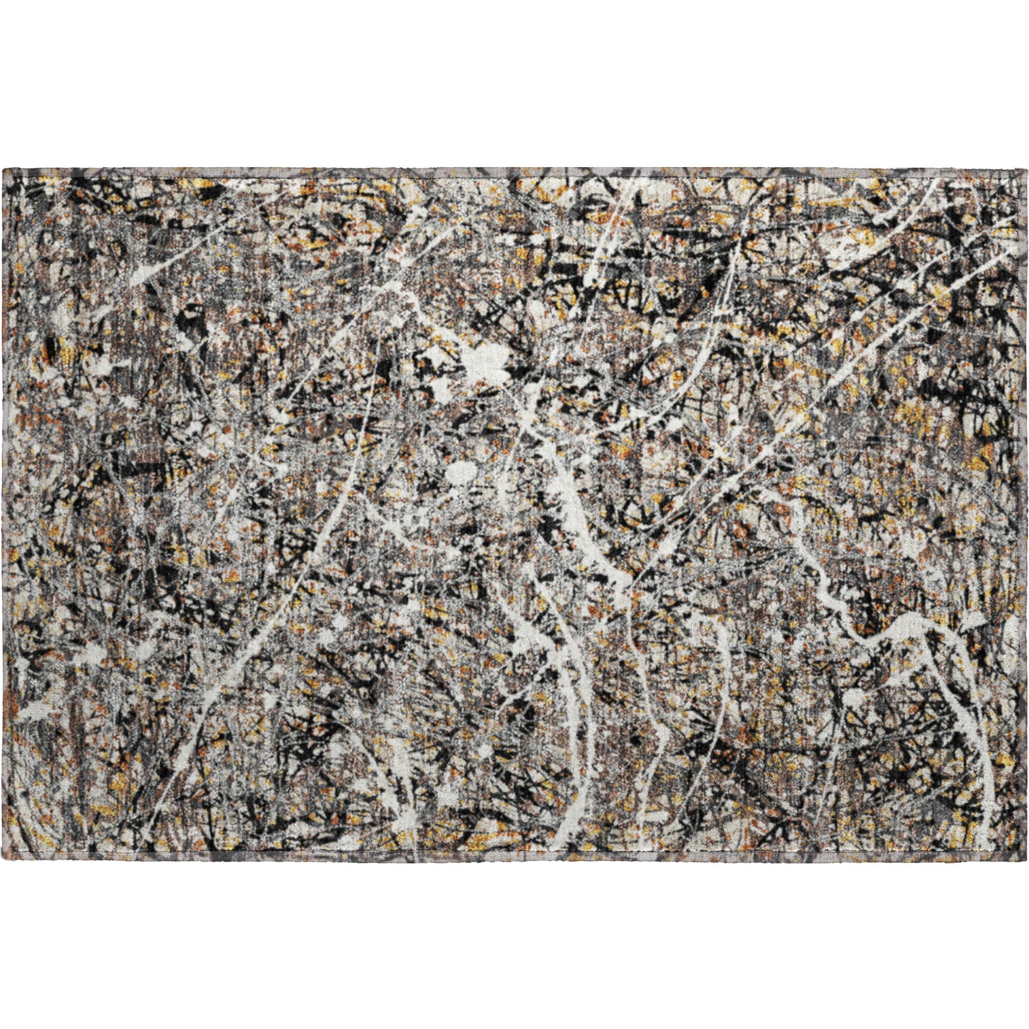 Cusco Machine Washable Traditional Black Rug 1'8" x 2'6" #shape_Rectangle