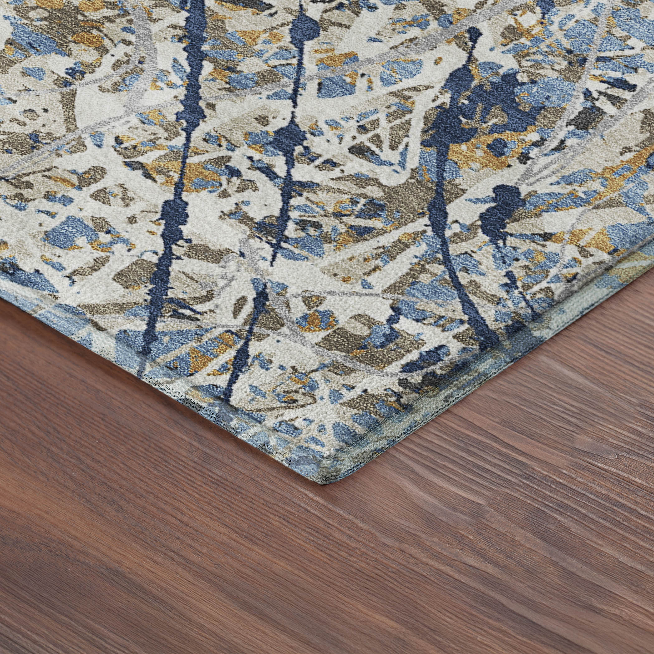 Cusco Machine Washable Traditional Navy Blue Rug 1'8" x 2'6" #shape_Rectangle
