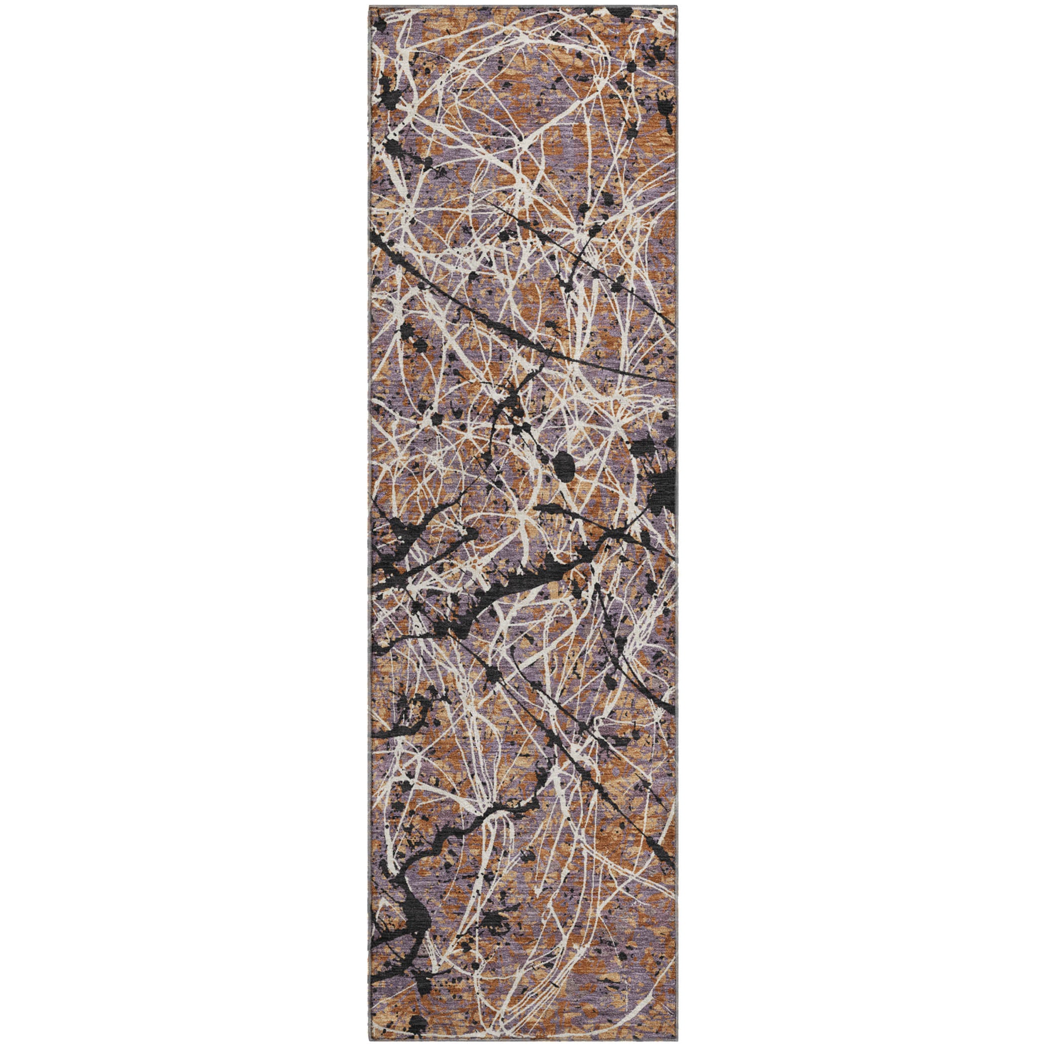 Cusco Machine Washable Traditional Paprika Orange Rug 2'3" x 7'6" #shape_Runner
