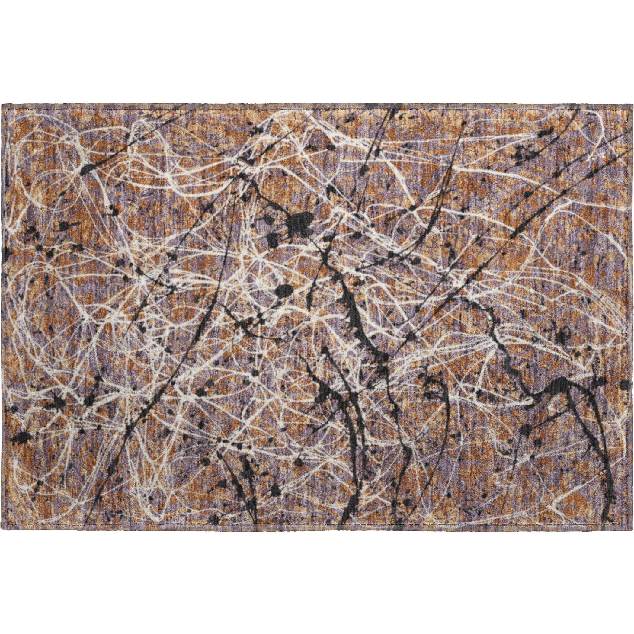 Cusco Machine Washable Traditional Paprika Orange Rug 1'8" x 2'6" #shape_Rectangle