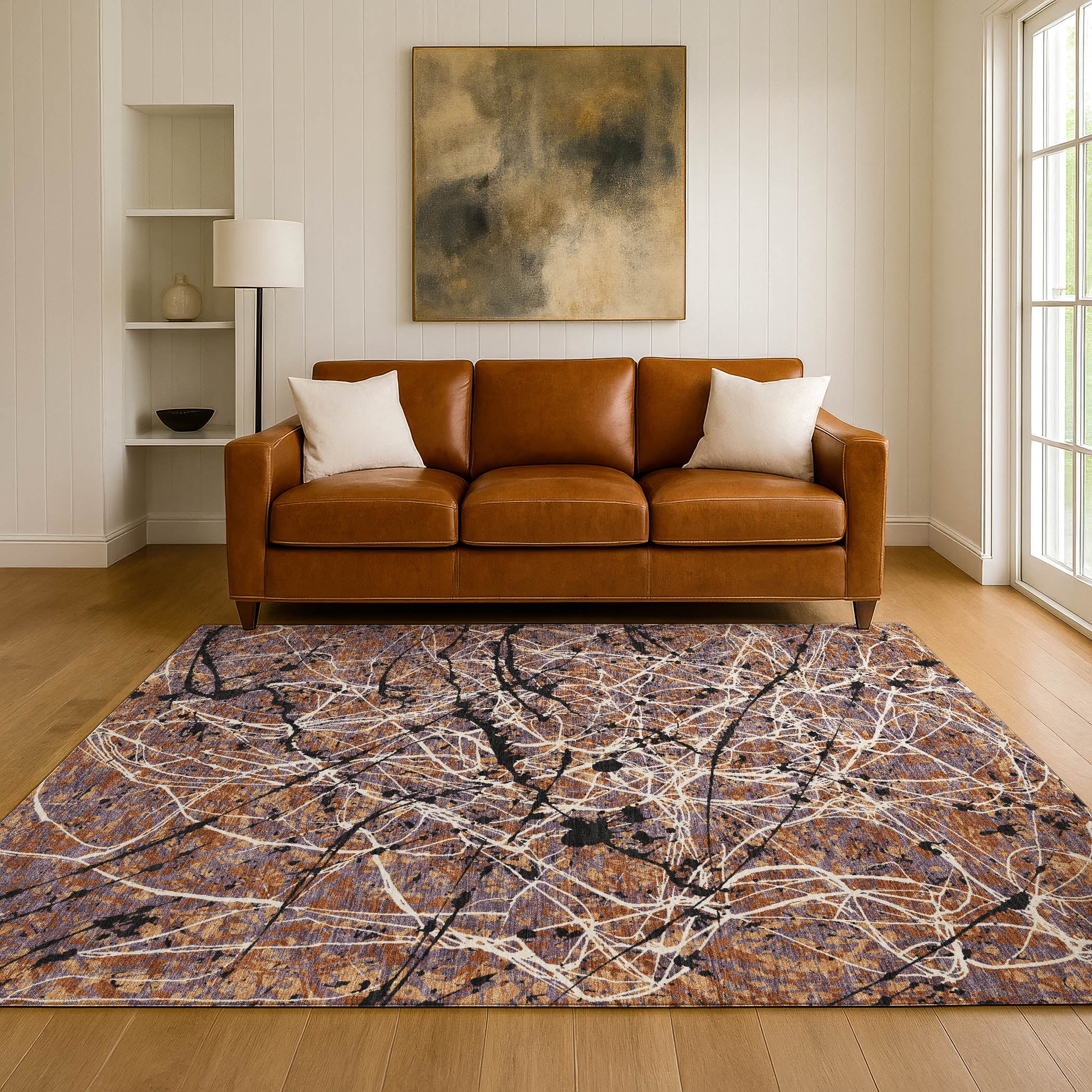 Cusco Machine Washable Traditional Paprika Orange Rug 3' x 5' #shape_Rectangle