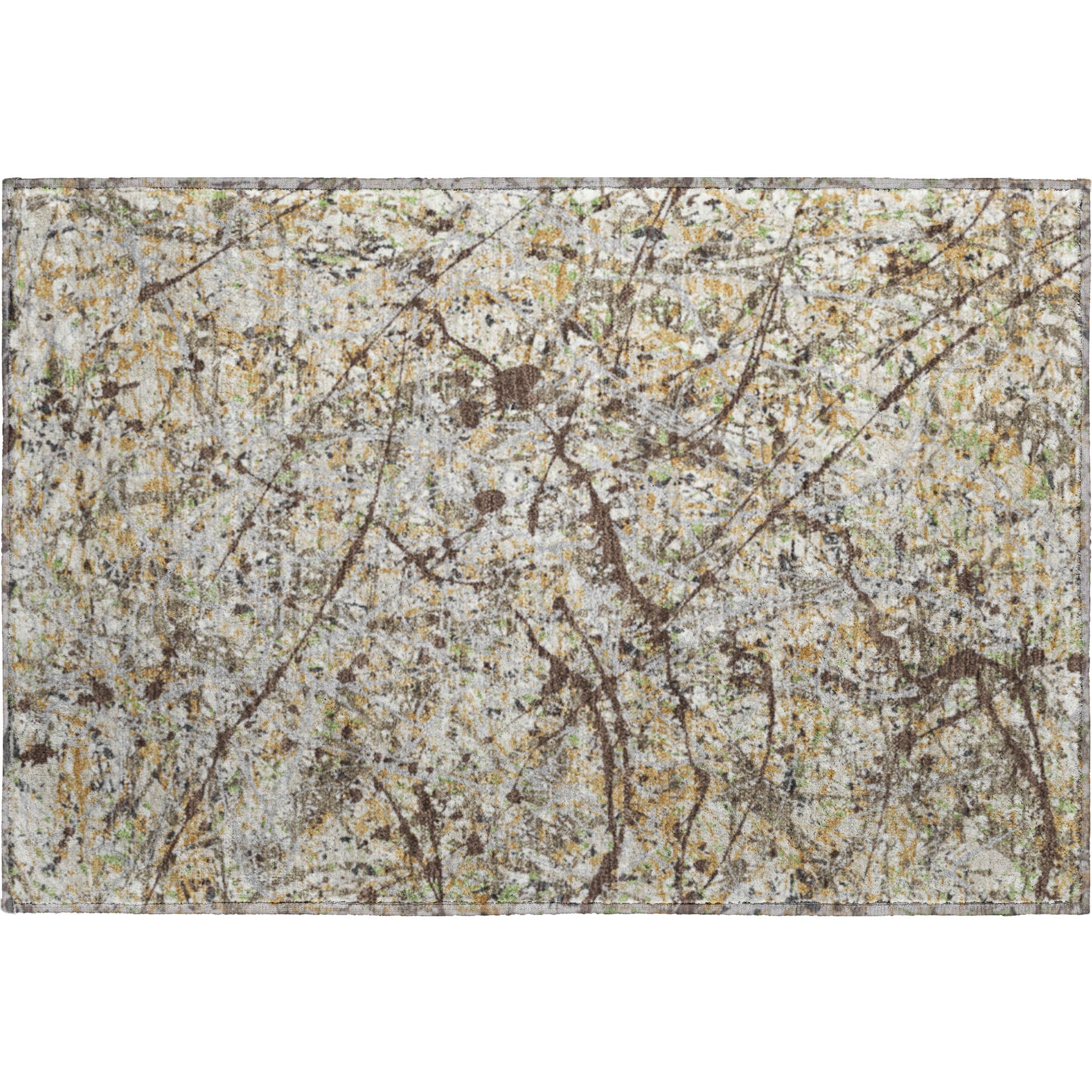 Cusco Machine Washable Traditional Taupe Brown Rug 1'8" x 2'6" #shape_Rectangle