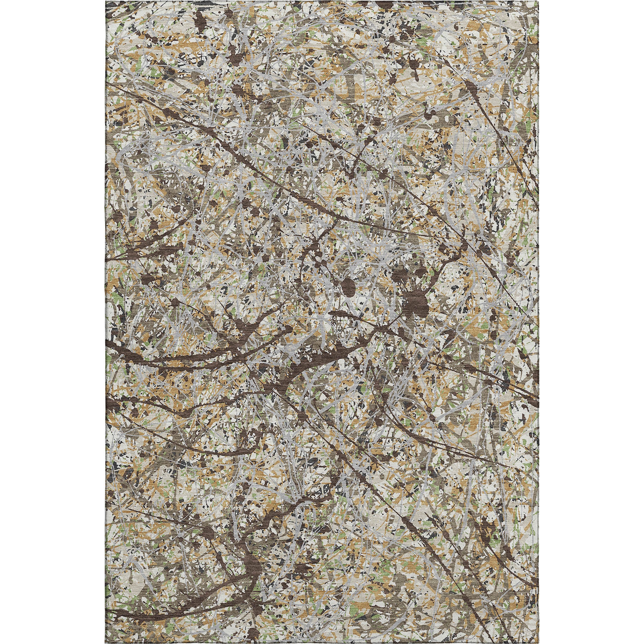 Cusco Machine Washable Traditional Taupe Brown Rug 3' x 5' #shape_Rectangle