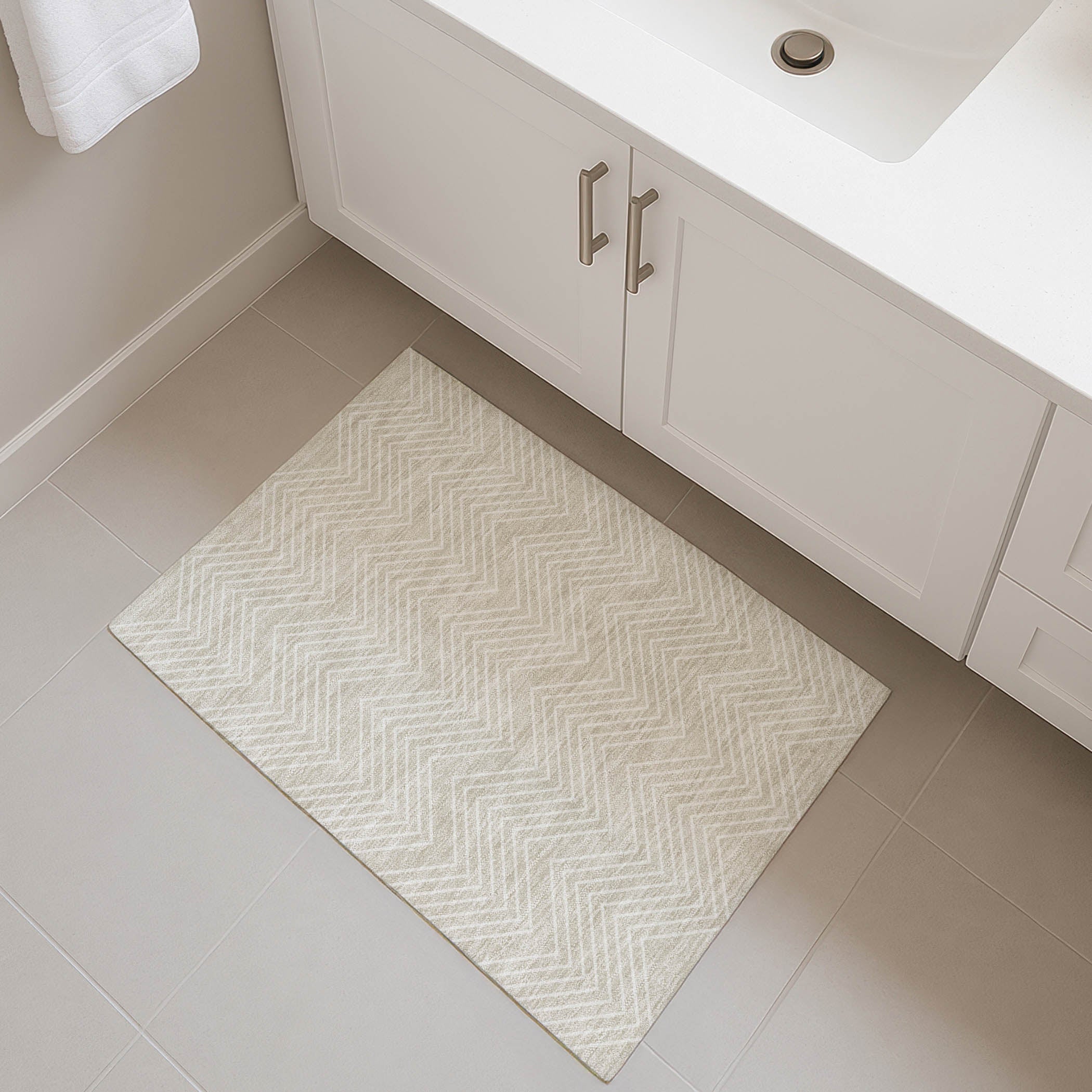Chiang Mai Machine Washable Traditional Beige Brown Rug 1'8" x 2'6" #shape_Rectangle