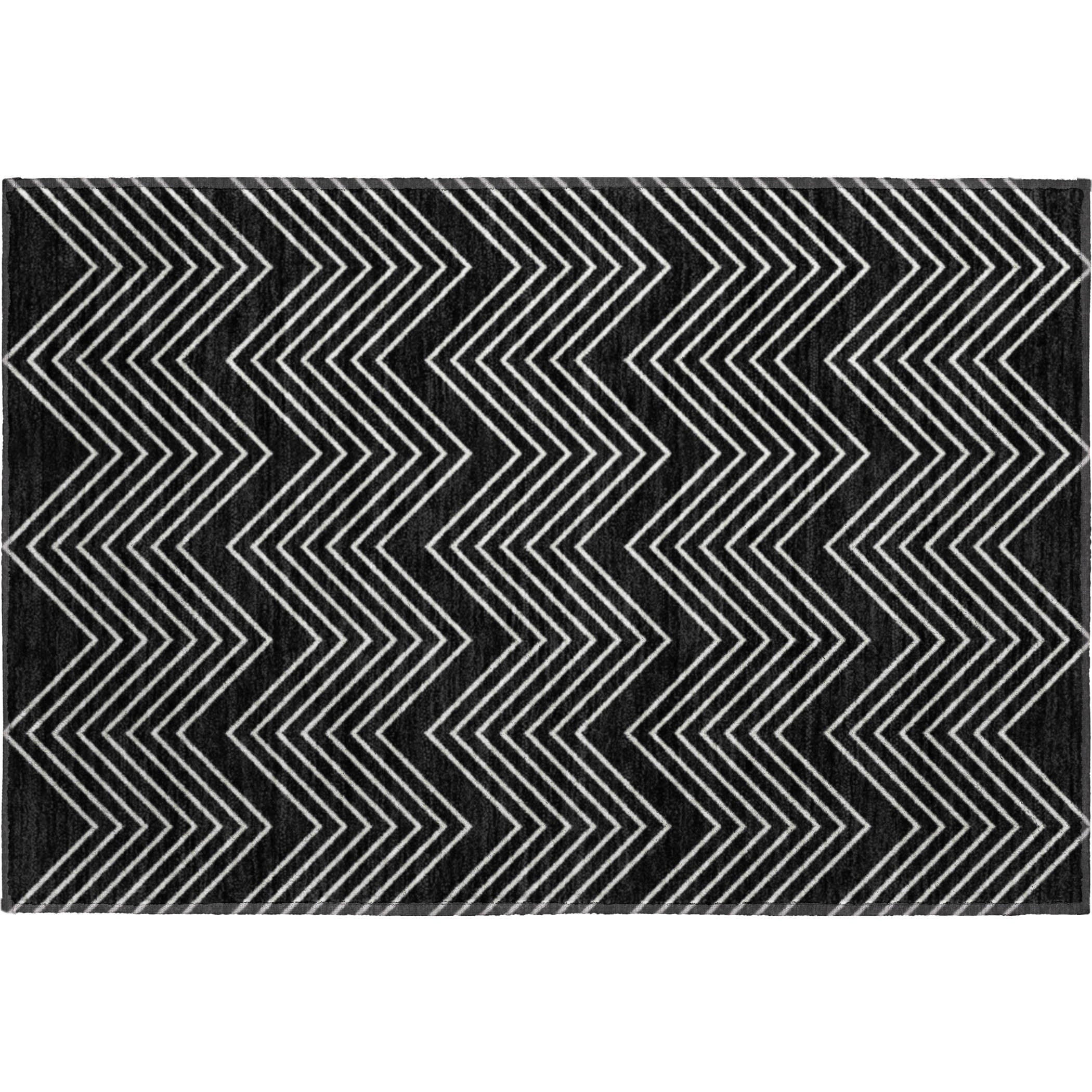 Chiang Mai Machine Washable Traditional Black Rug 1'8" x 2'6" #shape_Rectangle