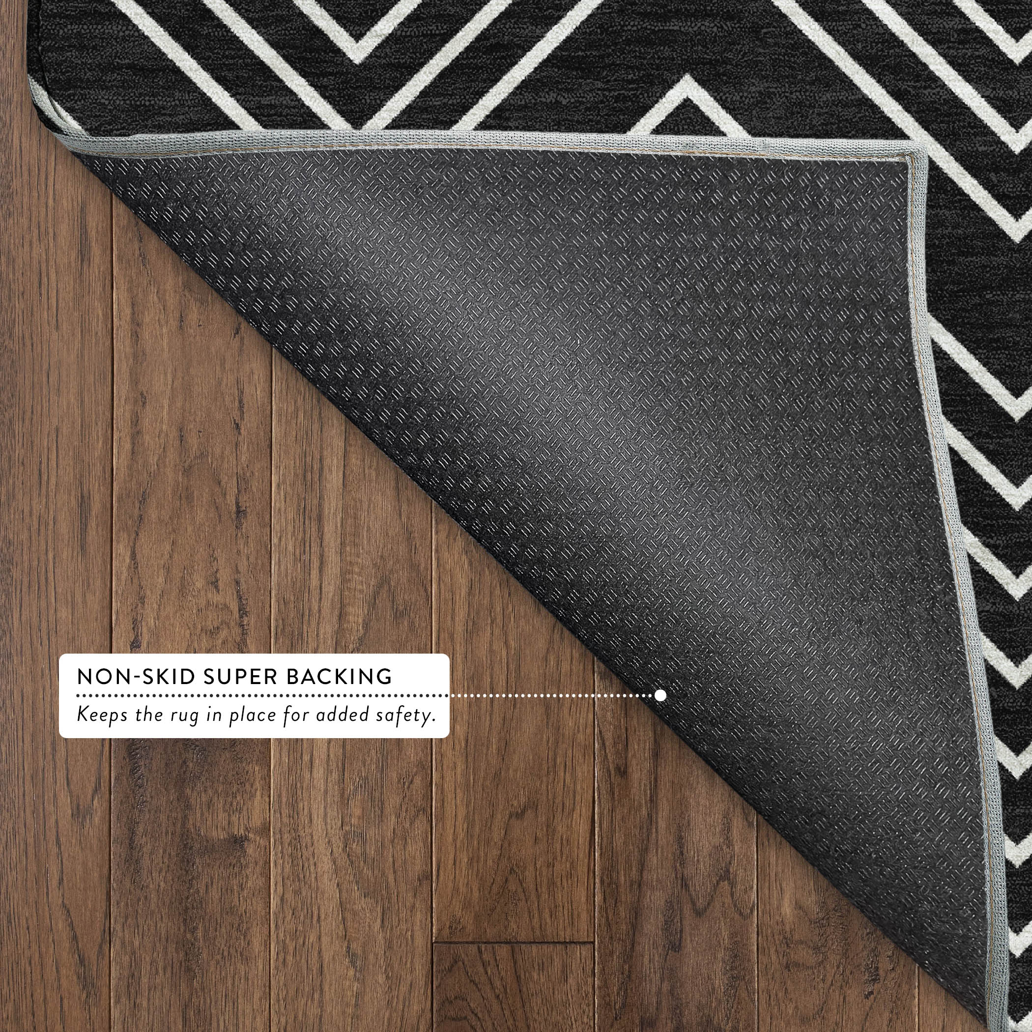 Chiang Mai Machine Washable Traditional Black Rug 1'8" x 2'6" #shape_Rectangle
