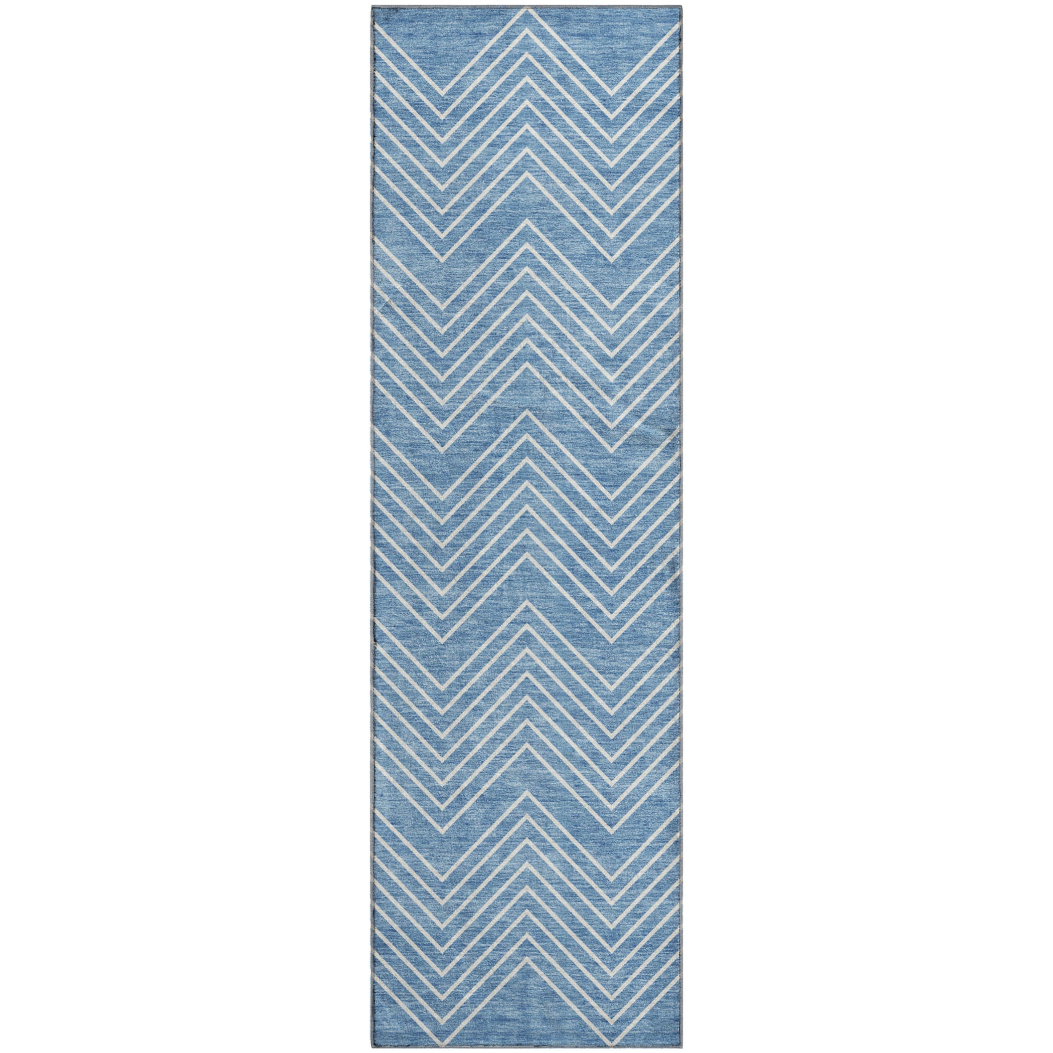 Chiang Mai Machine Washable Traditional Blue Rug 2'3" x 7'6" #shape_Runner