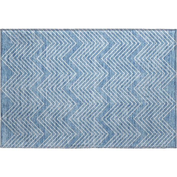 Chiang Mai Machine Washable Traditional Blue Rug 1'8" x 2'6"