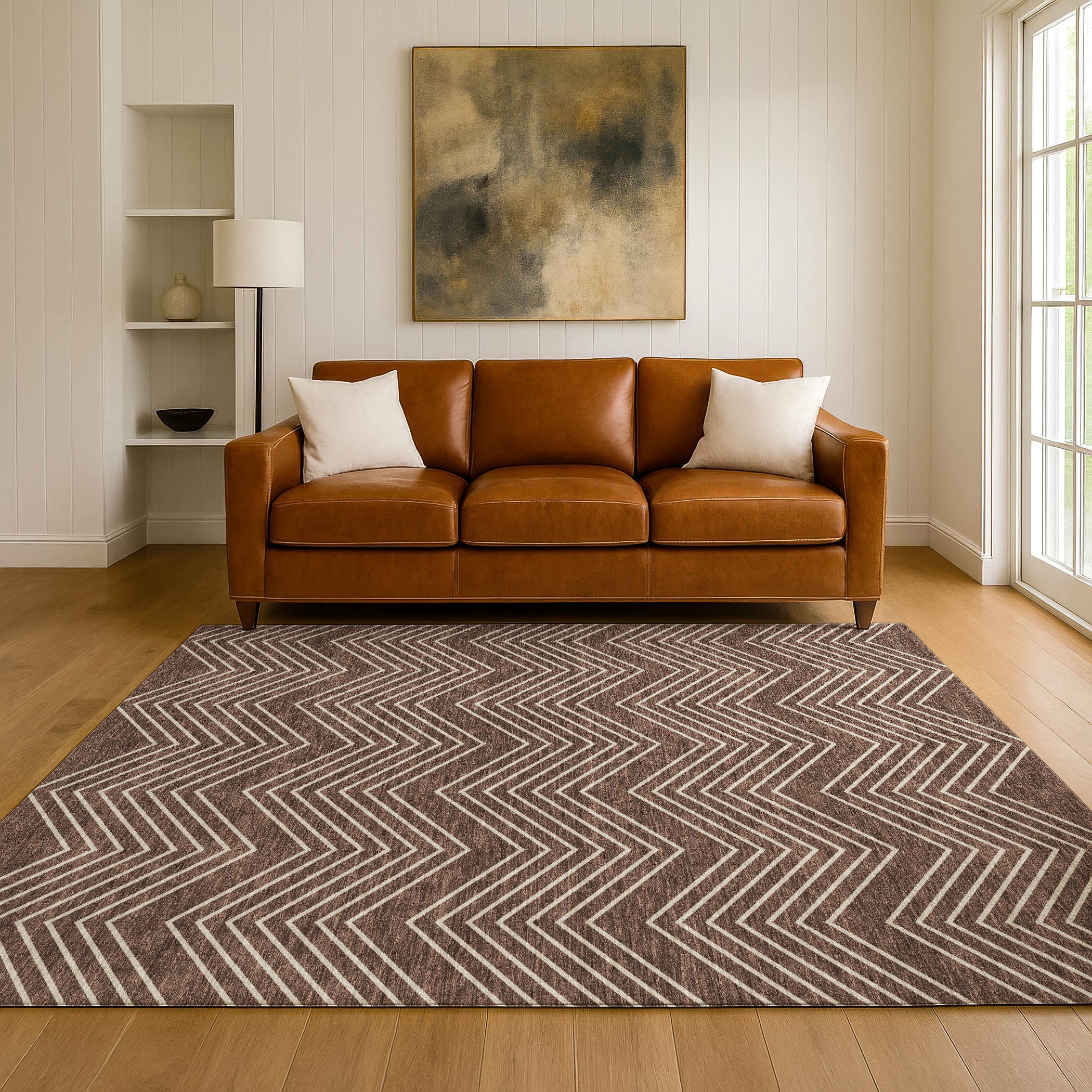 Chiang Mai Machine Washable Traditional Brown Rug 3' x 5' #shape_Rectangle