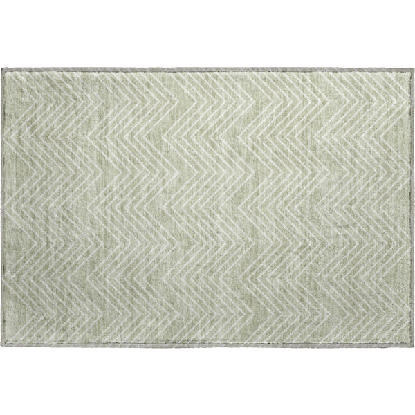 Chiang Mai Machine Washable Traditional Celery Green Rug 1'8" x 2'6"