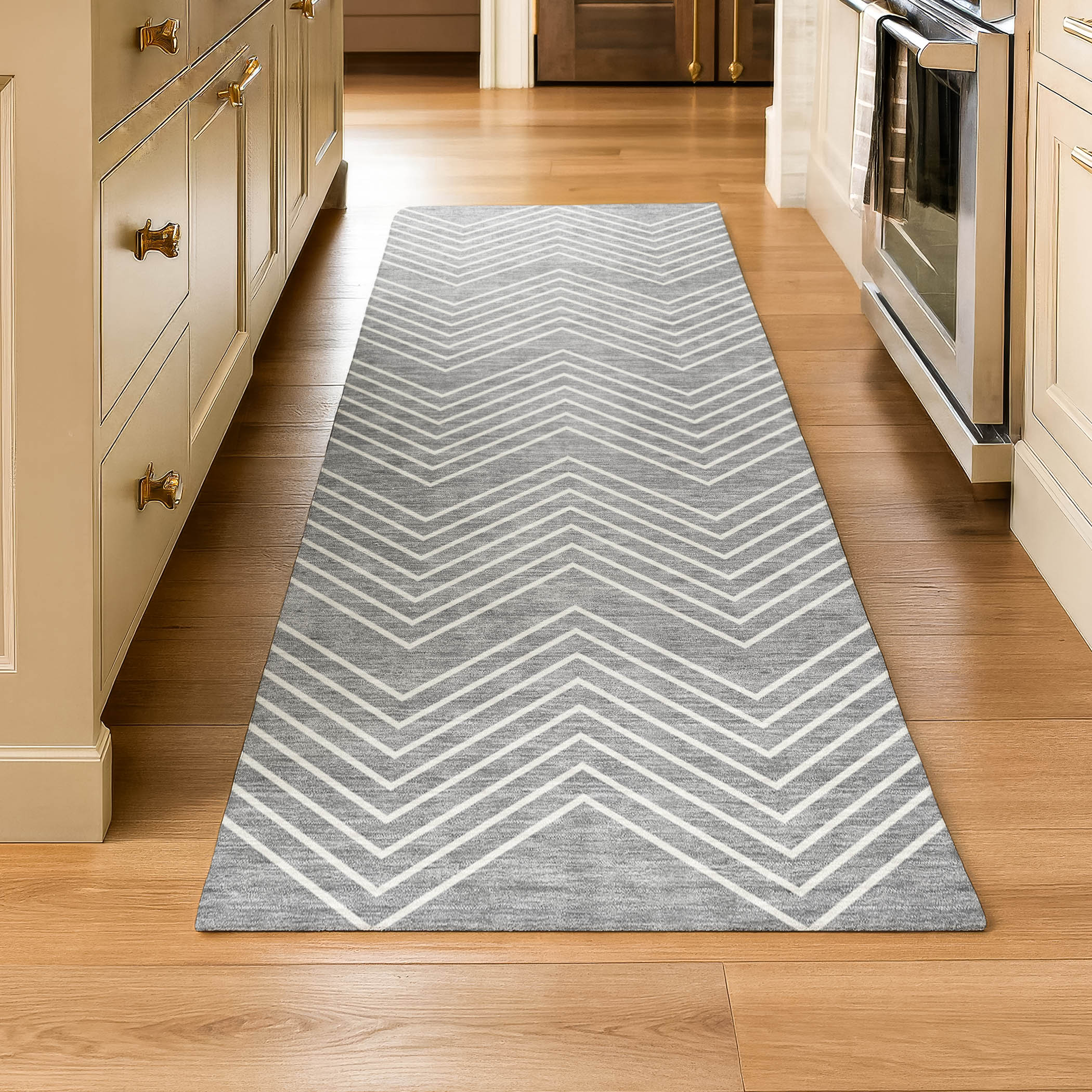 Chiang Mai Machine Washable Transitional Gray Rug 2'3" x 7'6" #shape_Runner
