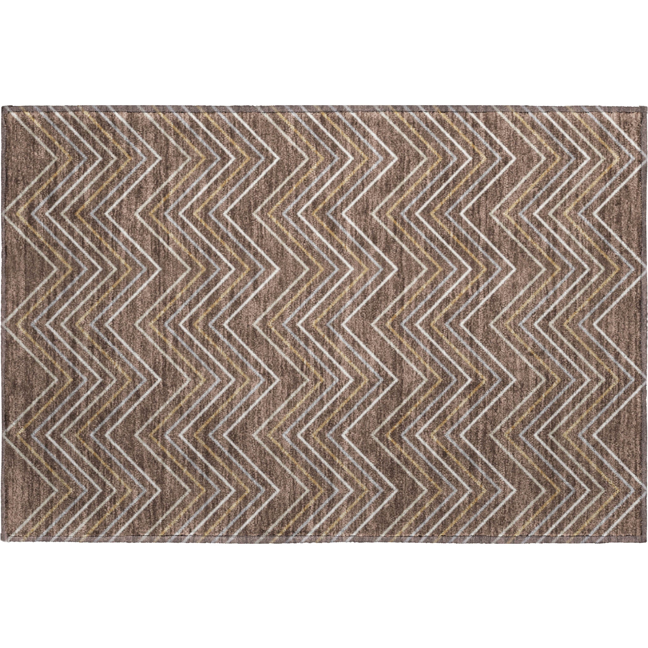 Mostar Machine Washable Transitional Brown Rug 1'8" x 2'6" #shape_Rectangle