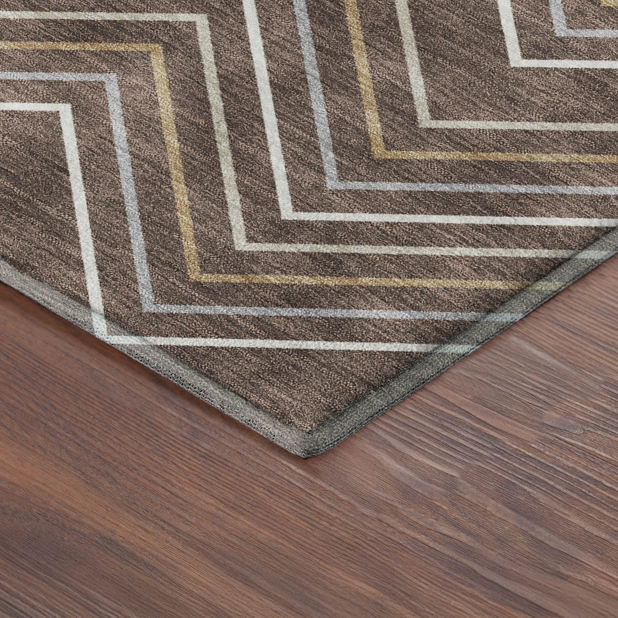 Mostar Machine Washable Transitional Brown Rug 1'8" x 2'6" #shape_Rectangle