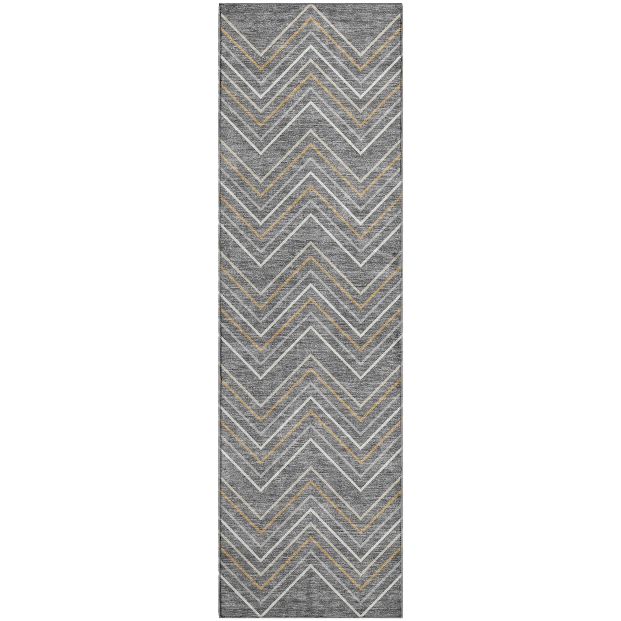 Mostar Machine Washable Transitional Gray Rug 2'3" x 7'6" #shape_Runner
