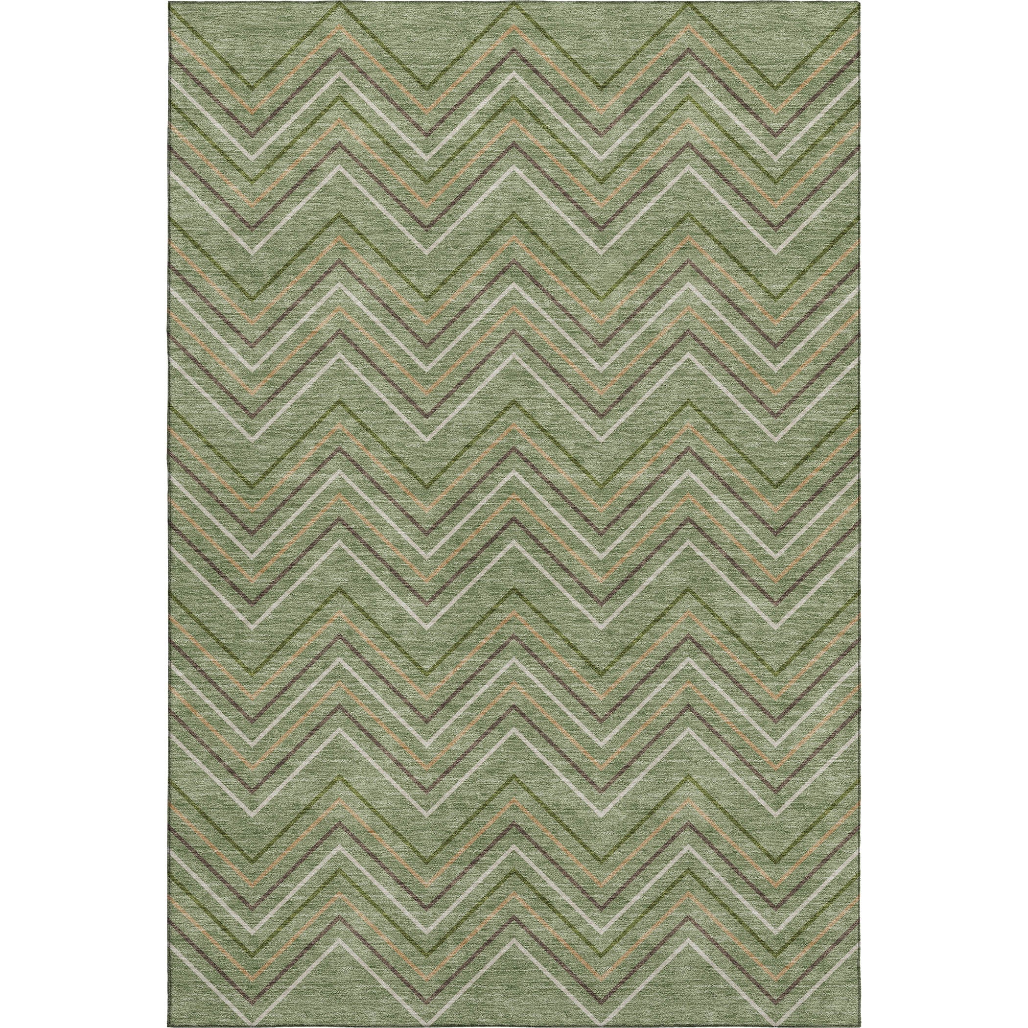 Mostar Machine Washable Transitional Green Rug 3' x 5' #shape_Rectangle