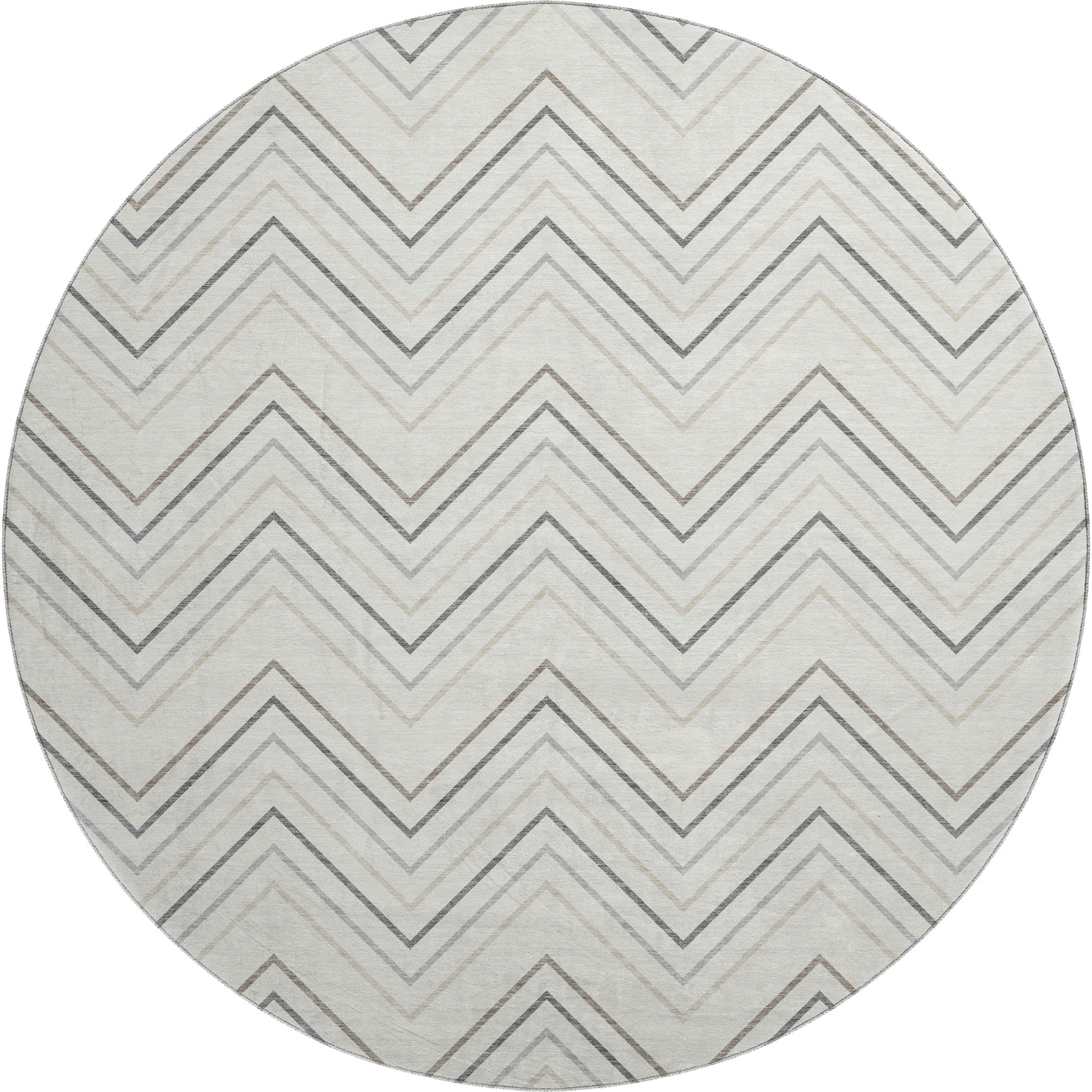 Mostar Machine Washable Transitional Ivory Rug 8' x 8' #shape_Round