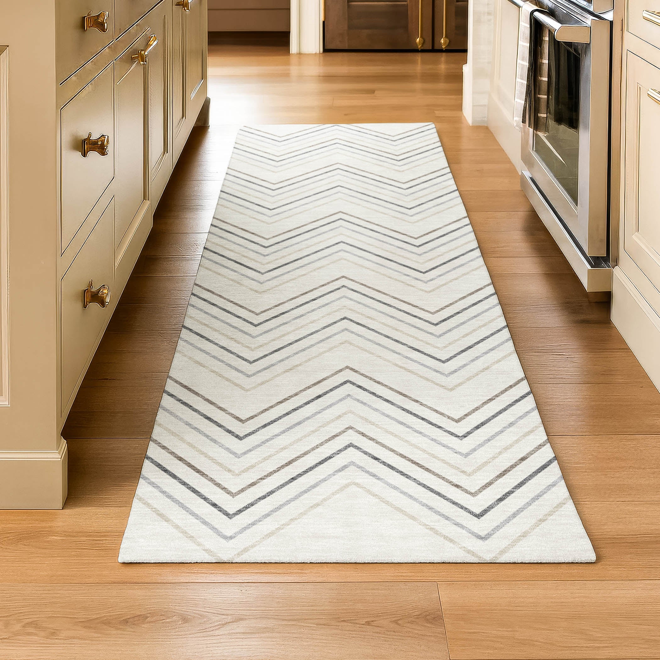 Mostar Machine Washable Transitional Ivory Rug 2'3" x 7'6" #shape_Runner