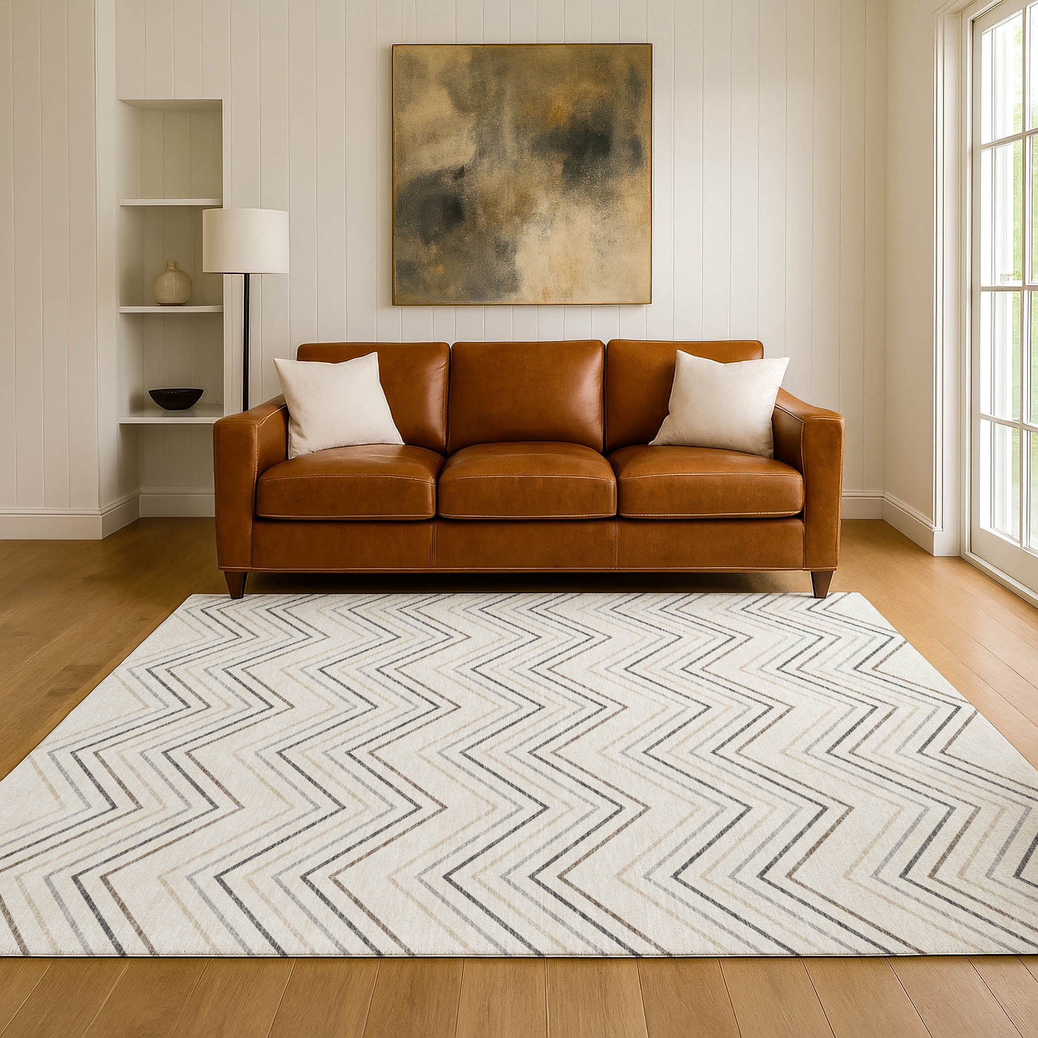 Mostar Machine Washable Transitional Ivory Rug 3' x 5' #shape_Rectangle