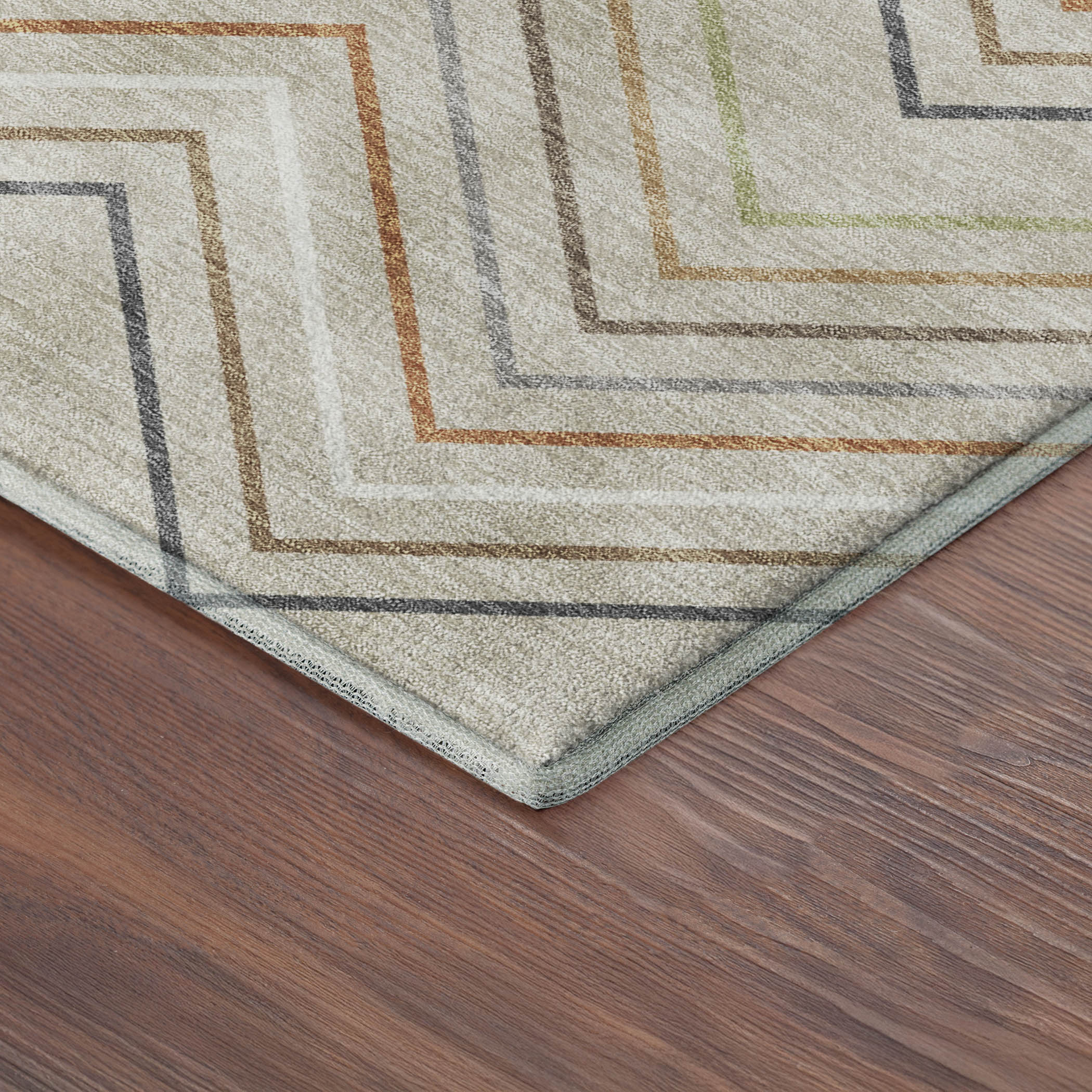 Santorini Machine Washable Traditional Beige Brown Rug 1'8" x 2'6" #shape_Rectangle