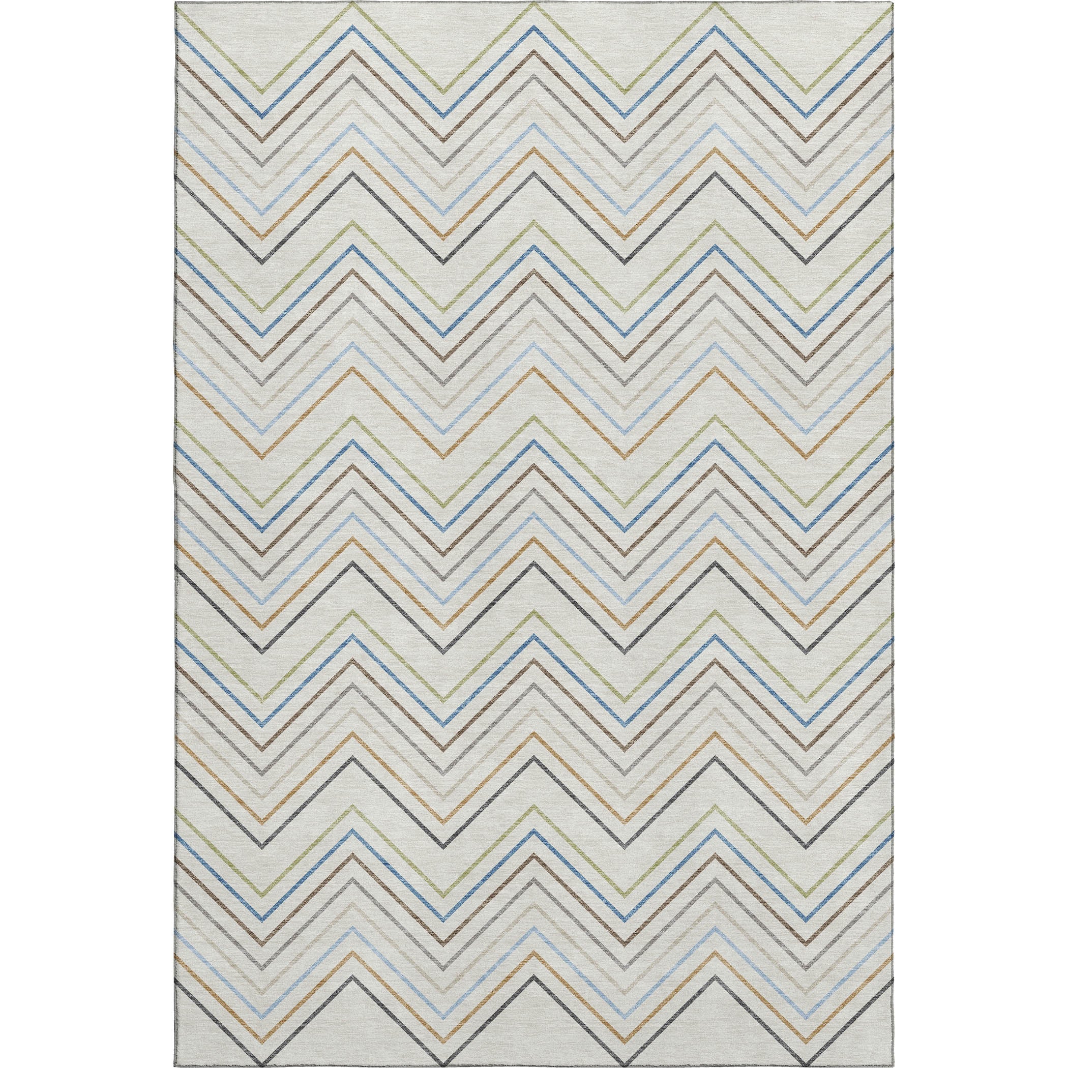 Santorini Machine Washable Traditional Ivory Rug 3' x 5' #shape_Rectangle