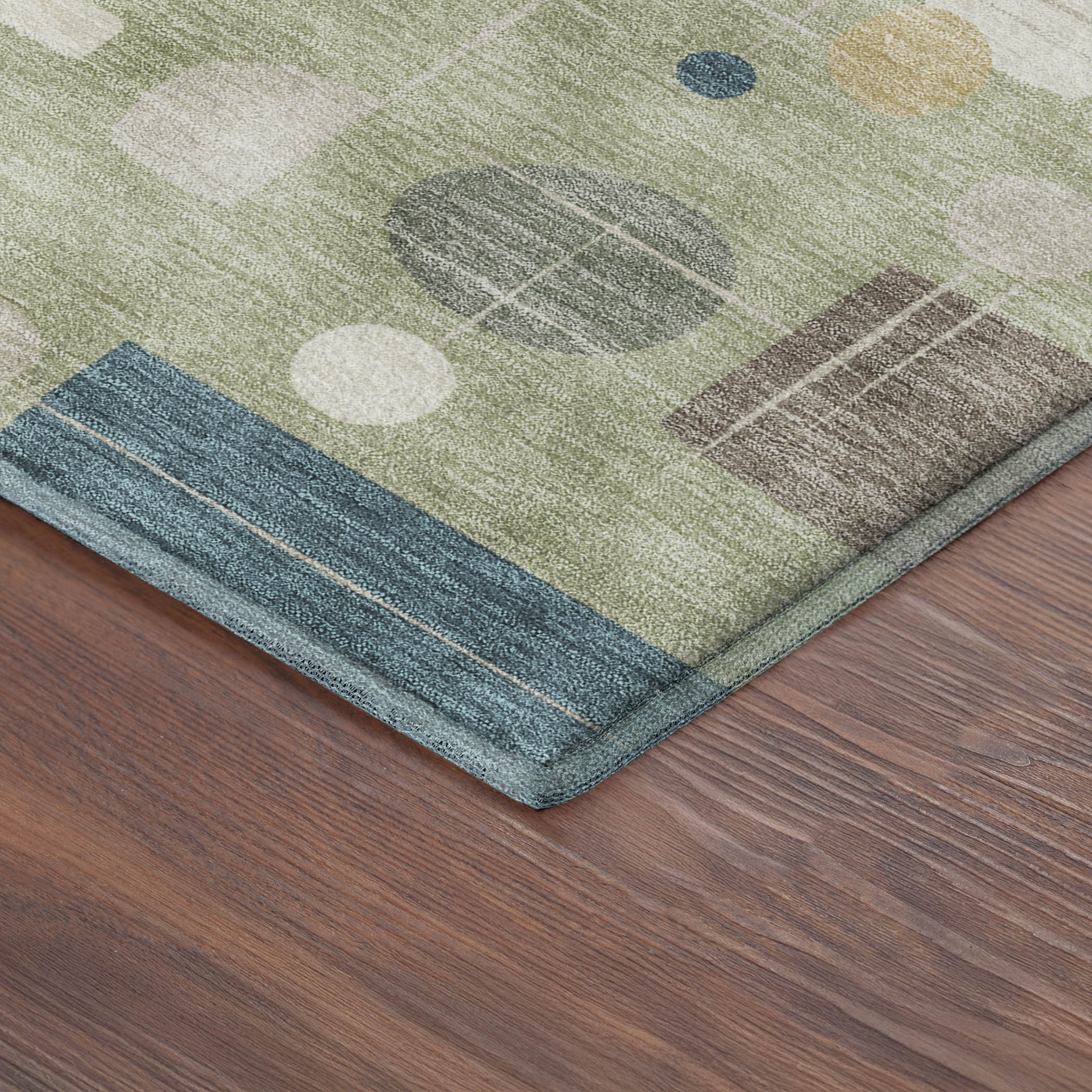 Sarajevo Machine Washable Transitional Aloe Green Rug 1'8" x 2'6" #shape_Rectangle