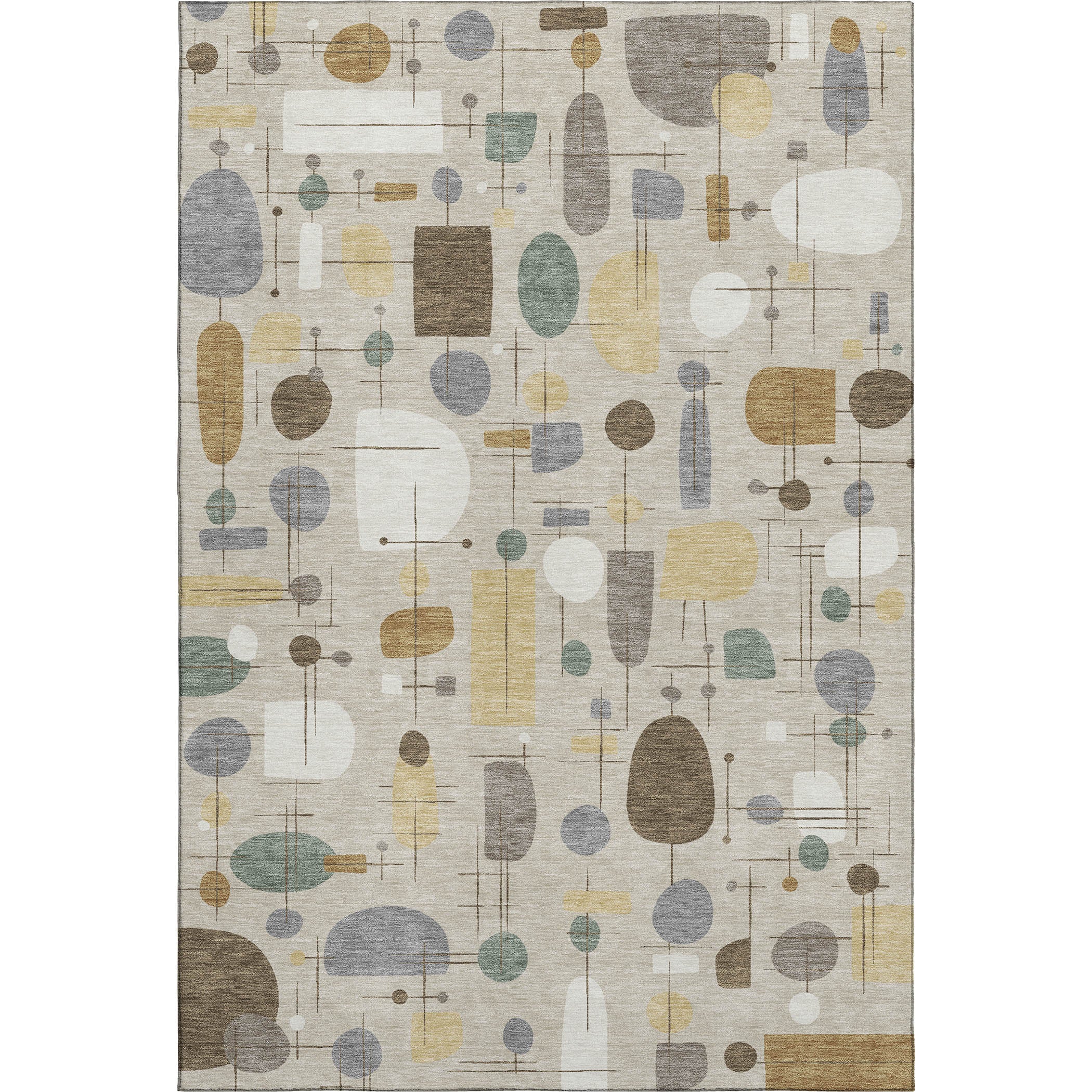 Sarajevo Machine Washable Transitional Beige Brown Rug 3' x 5' #shape_Rectangle