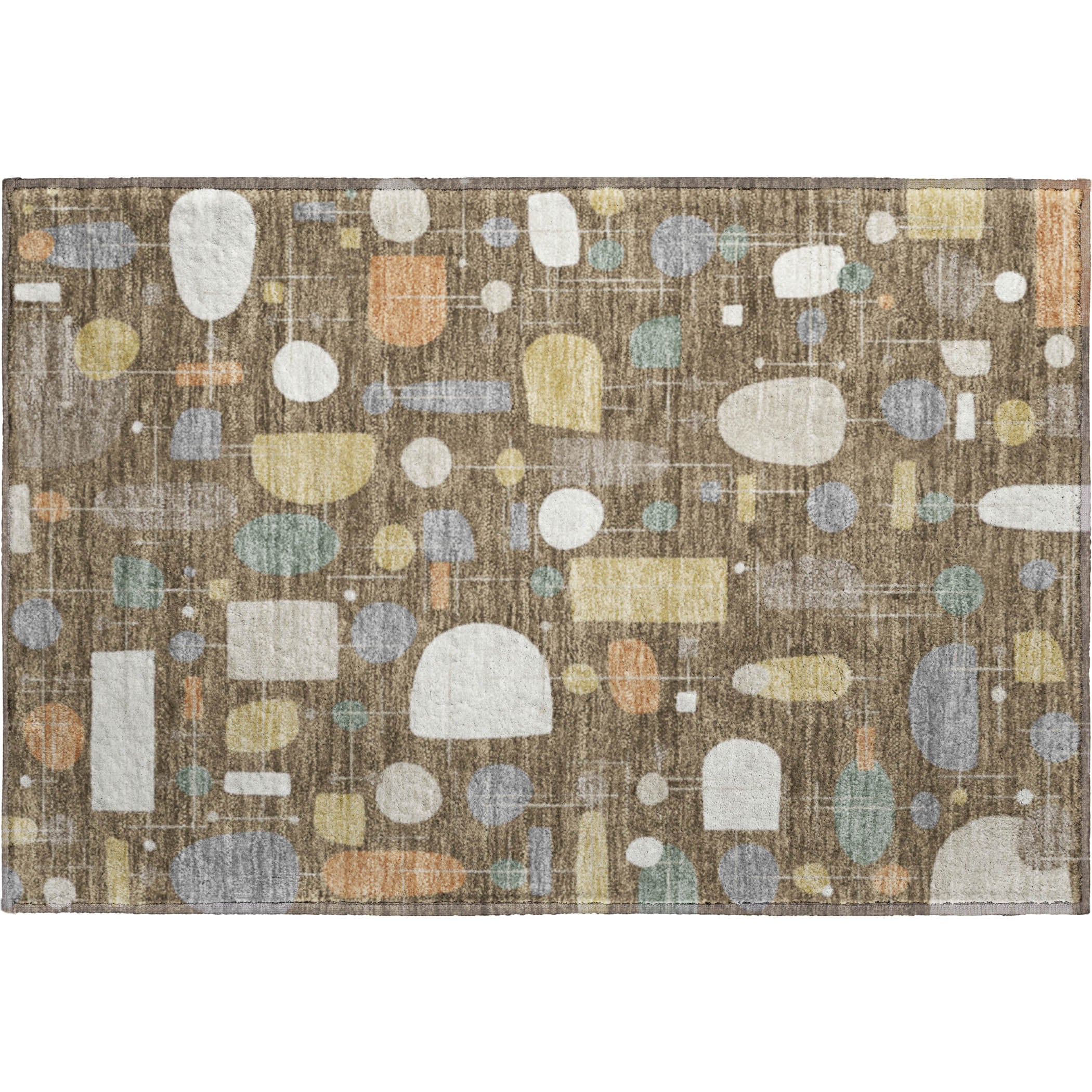Sarajevo Machine Washable Transitional Chocolate Brown Rug 1'8" x 2'6" #shape_Rectangle