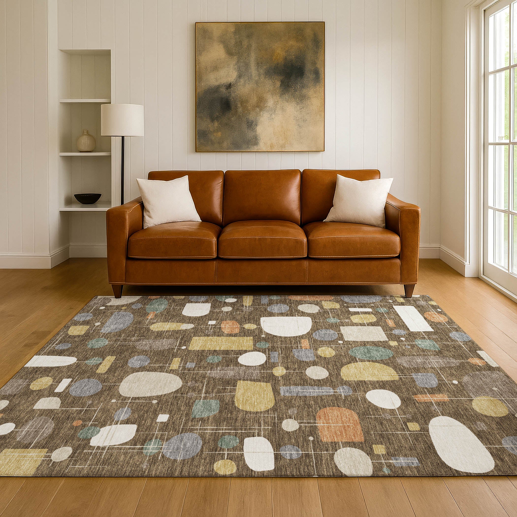Sarajevo Machine Washable Transitional Chocolate Brown Rug 3' x 5' #shape_Rectangle