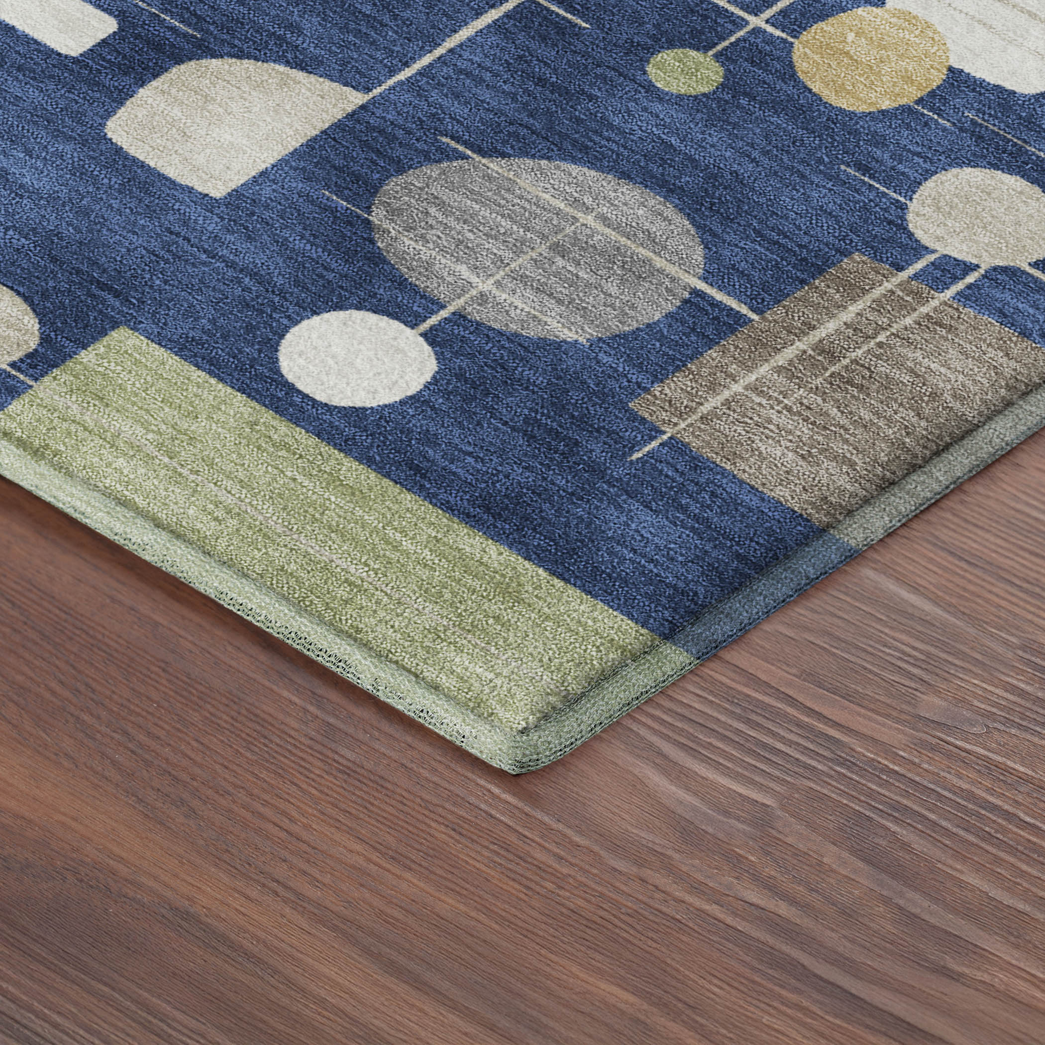 Sarajevo Machine Washable Transitional Navy Blue Rug 1'8" x 2'6" #shape_Rectangle