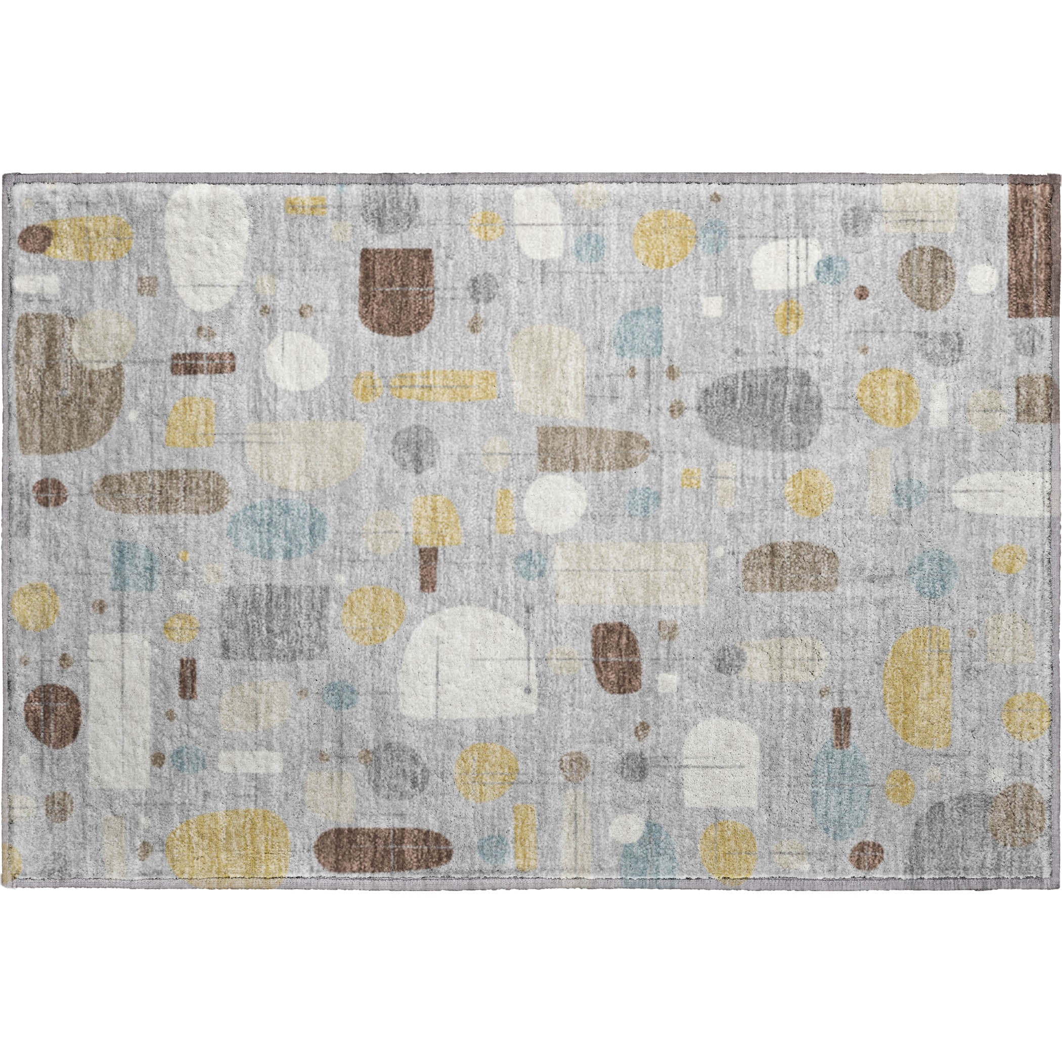 Sarajevo Machine Washable Transitional Silver Gray Rug 1'8" x 2'6" #shape_Rectangle