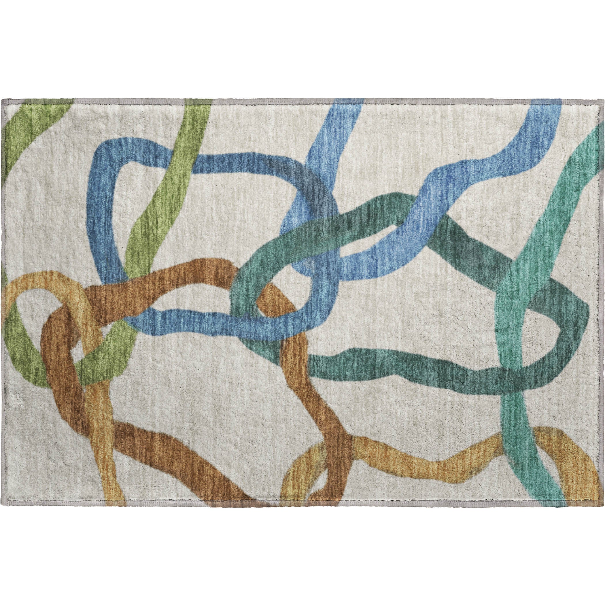 Queenstown Machine Washable Transitional Beige Brown Rug 1'8" x 2'6" #shape_Rectangle