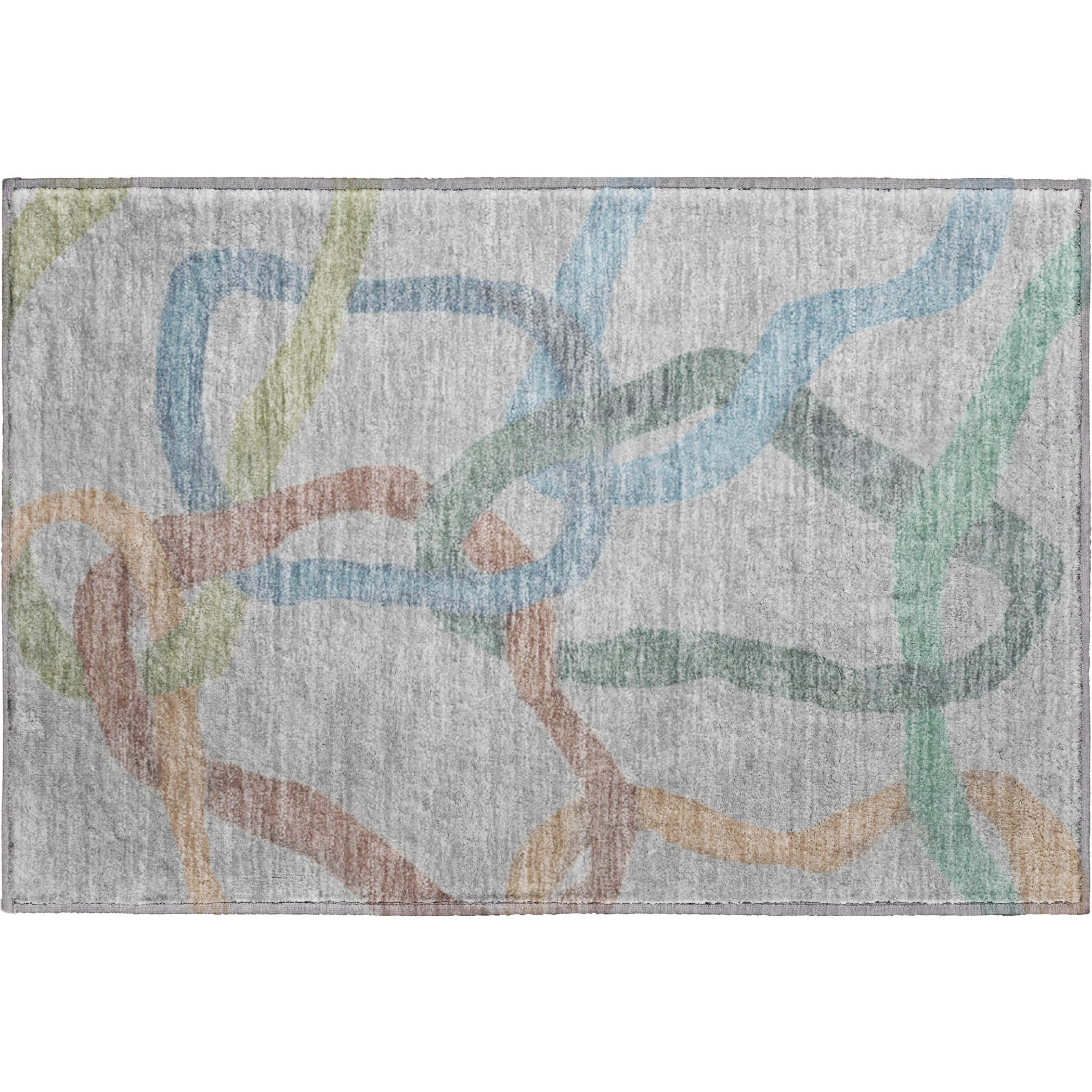 Queenstown Machine Washable Transitional Gray Rug 1'8" x 2'6" #shape_Rectangle