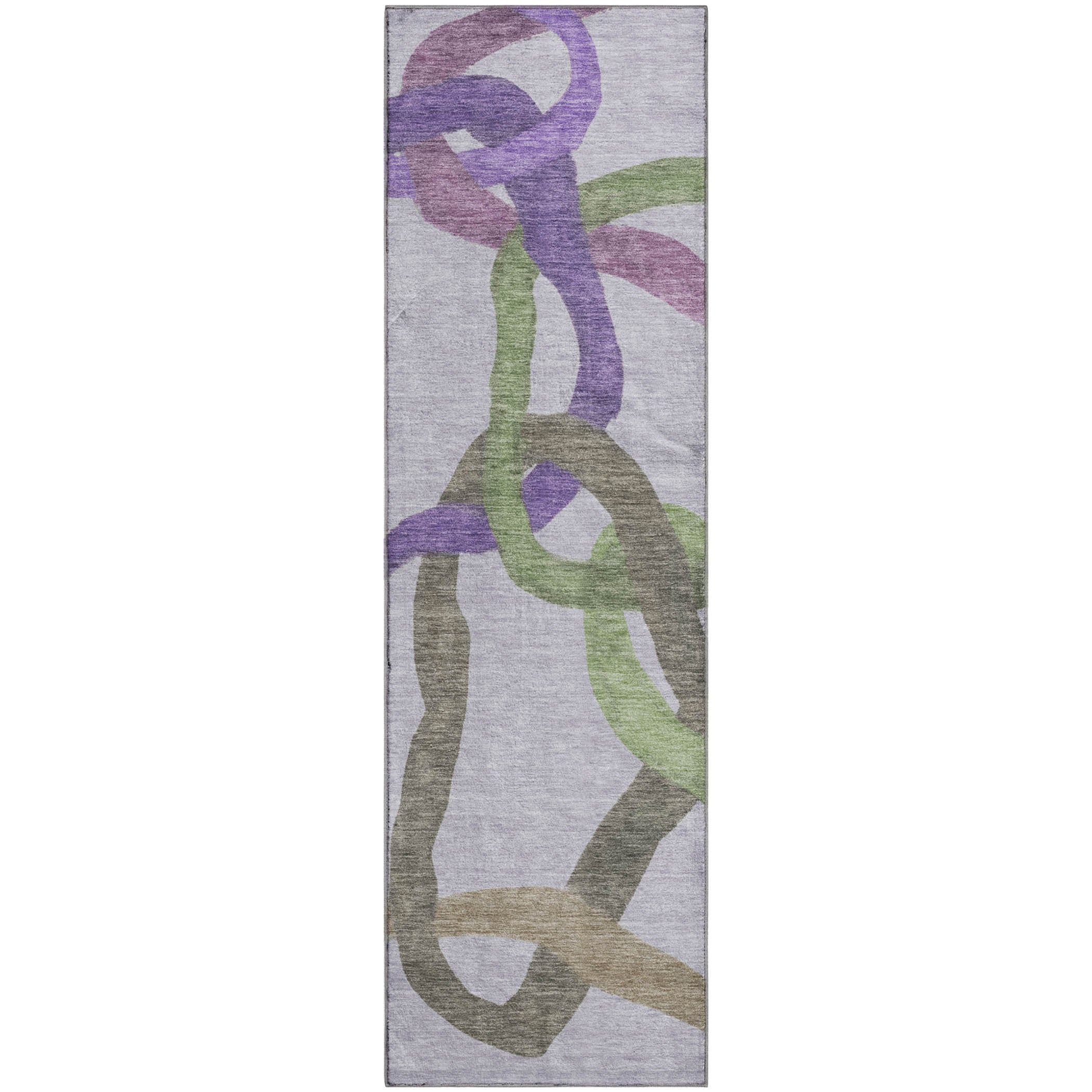 Queenstown Machine Washable Transitional Lavender Purple Rug 2'3" x 7'6" #shape_Runner