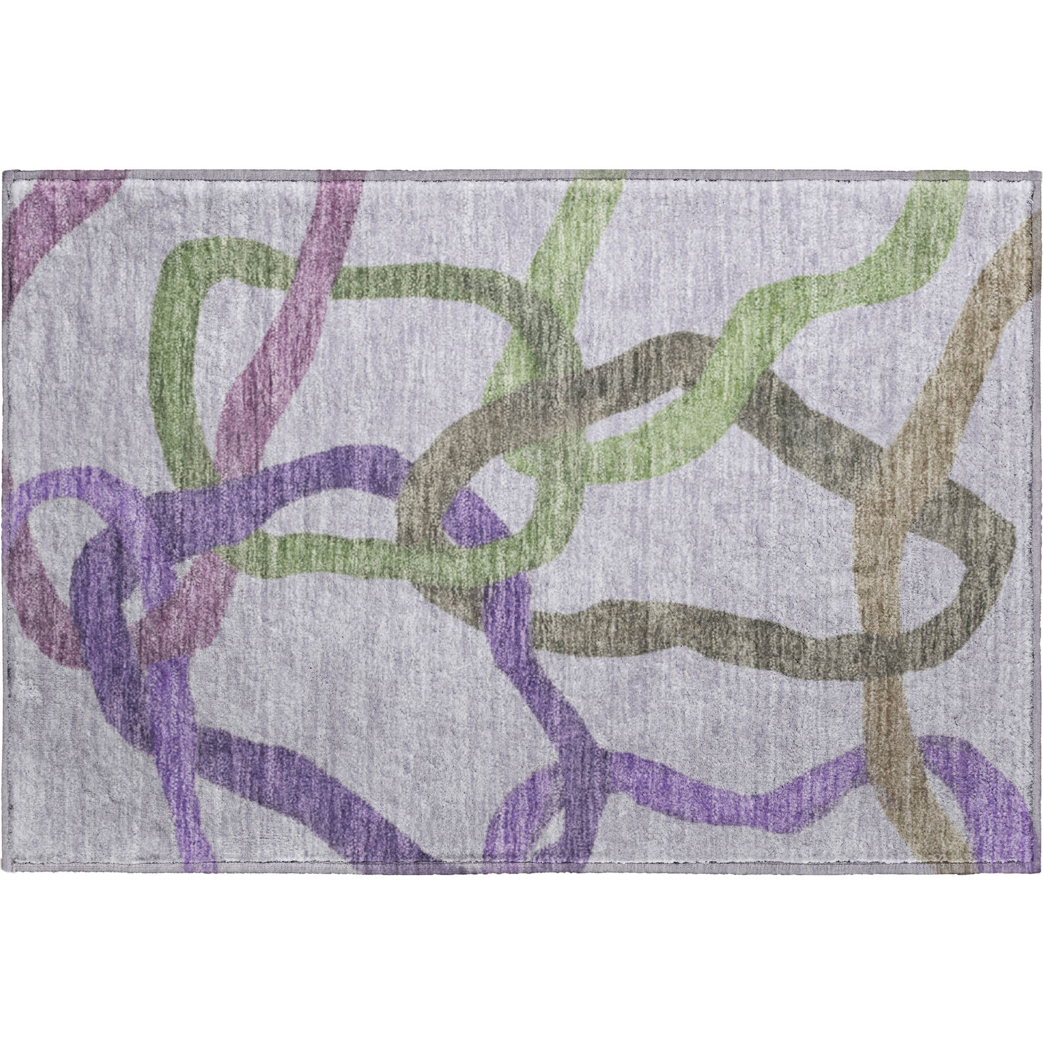 Queenstown Machine Washable Transitional Lavender Purple Rug 1'8" x 2'6" #shape_Rectangle