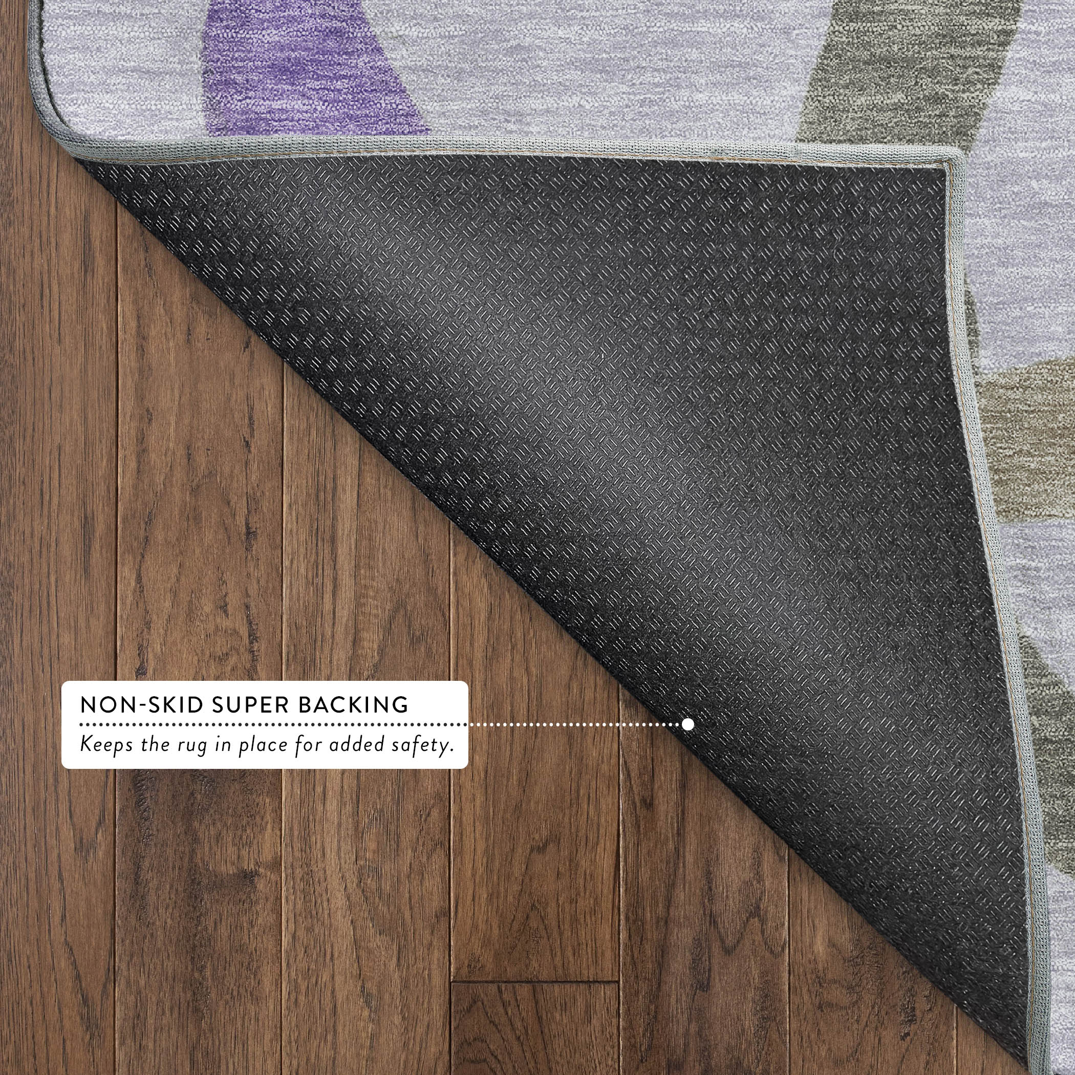 Queenstown Machine Washable Transitional Lavender Purple Rug 1'8" x 2'6" #shape_Rectangle