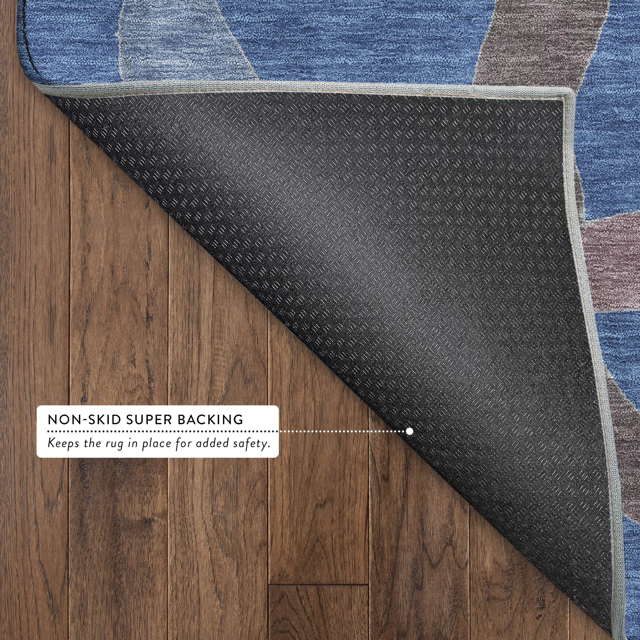 Queenstown Machine Washable Transitional Navy Blue Rug 1'8" x 2'6" #shape_Rectangle