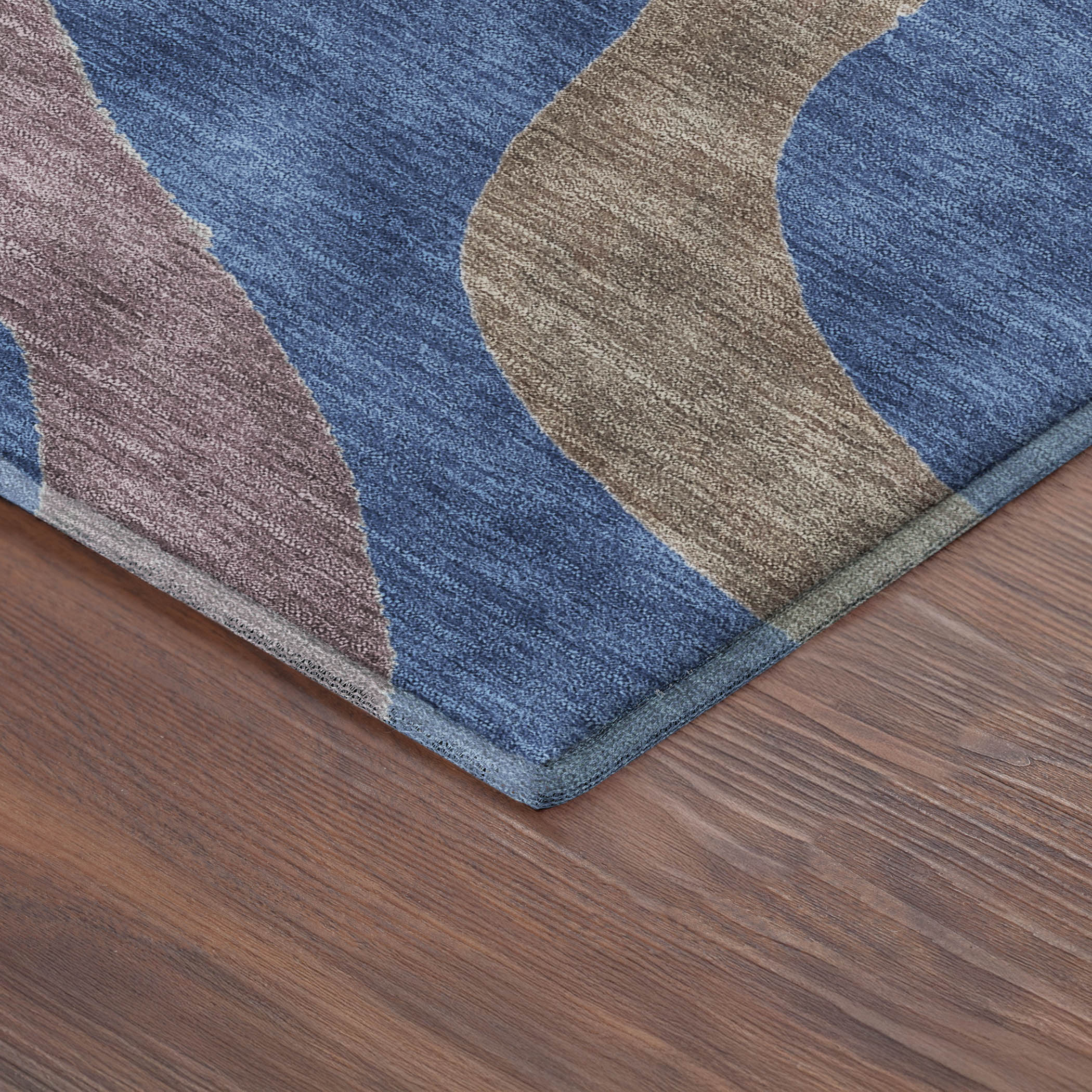 Queenstown Machine Washable Transitional Navy Blue Rug 1'8" x 2'6" #shape_Rectangle