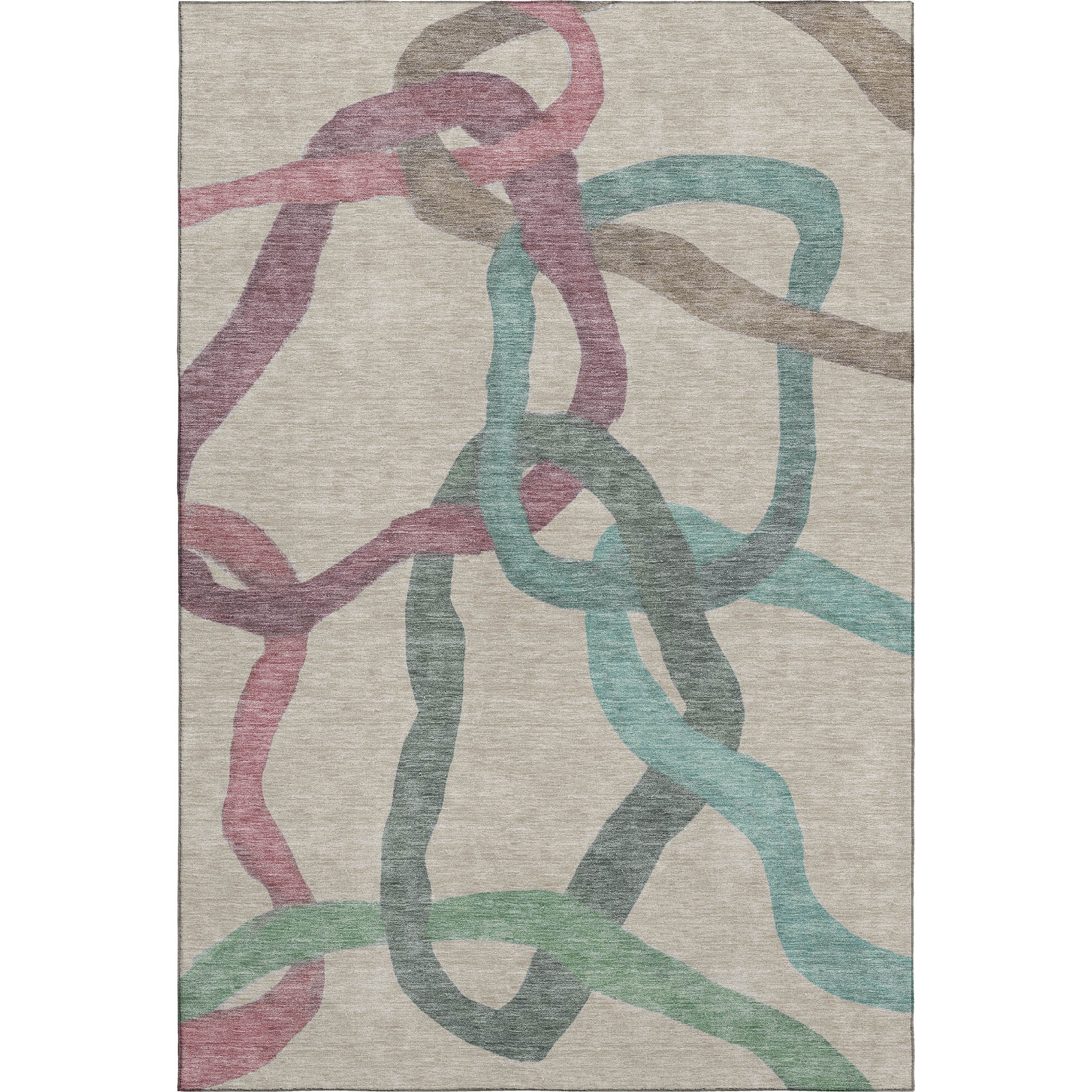 Queenstown Machine Washable Transitional Tan Brown Rug 3' x 5' #shape_Rectangle