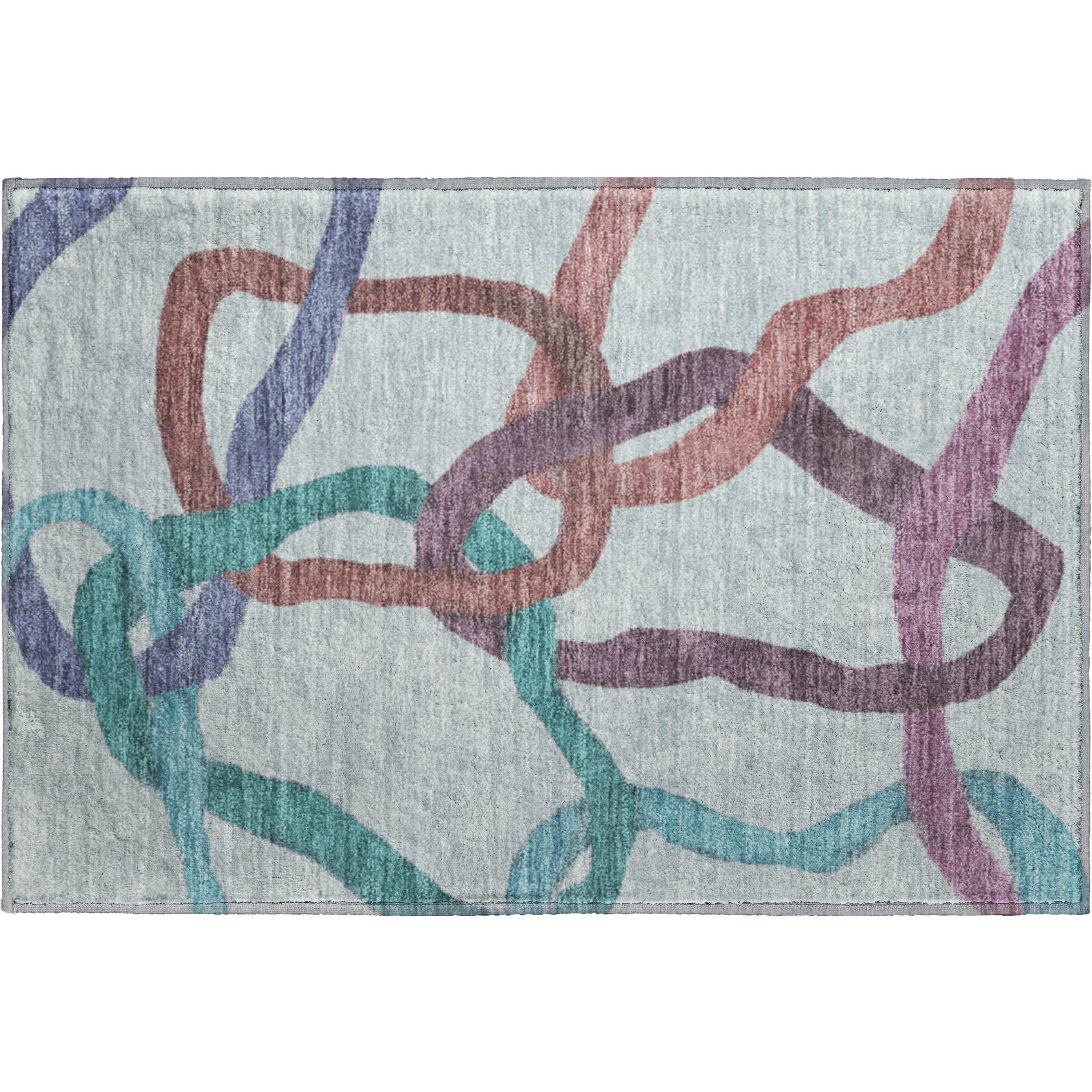 Queenstown Machine Washable Transitional Teal Rug 1'8" x 2'6" #shape_Rectangle