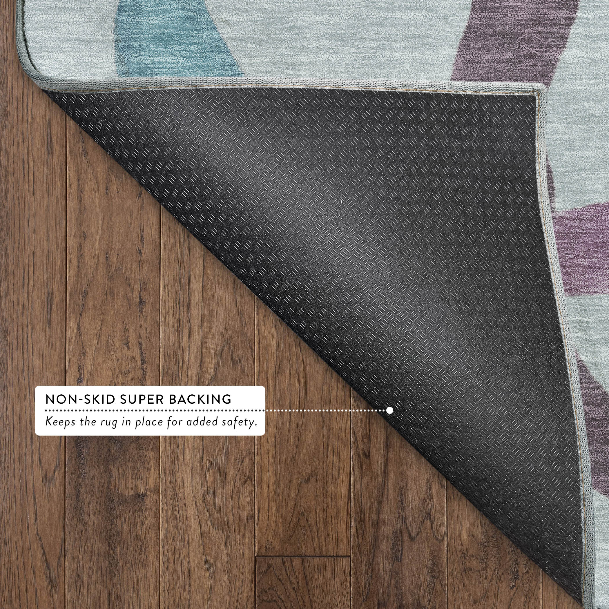 Queenstown Machine Washable Transitional Teal Rug 1'8" x 2'6" #shape_Rectangle