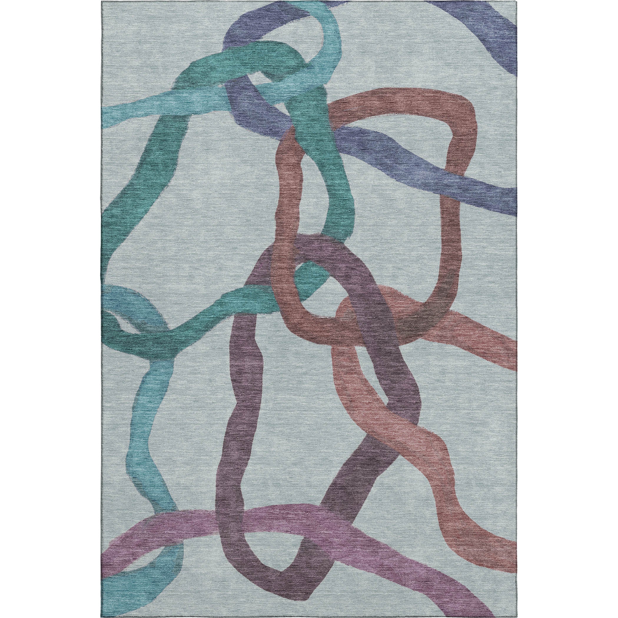 Queenstown Machine Washable Transitional Teal Rug 3' x 5' #shape_Rectangle