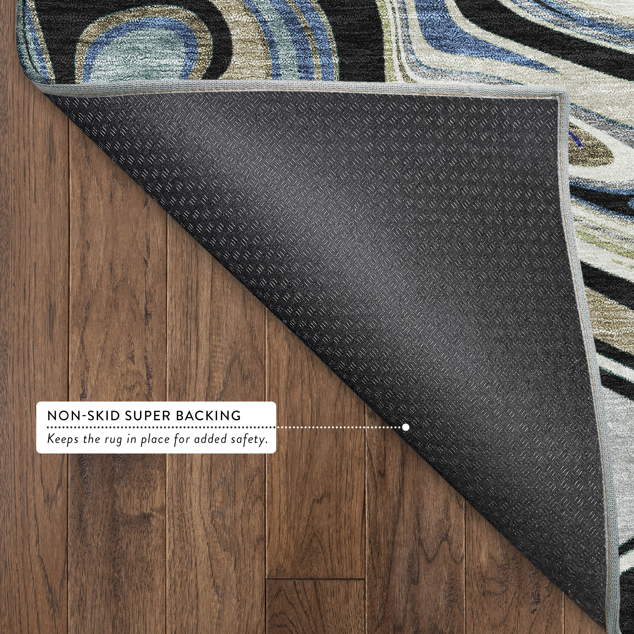 Budapest Machine Washable Transitional Black Rug 1'8" x 2'6" #shape_Rectangle