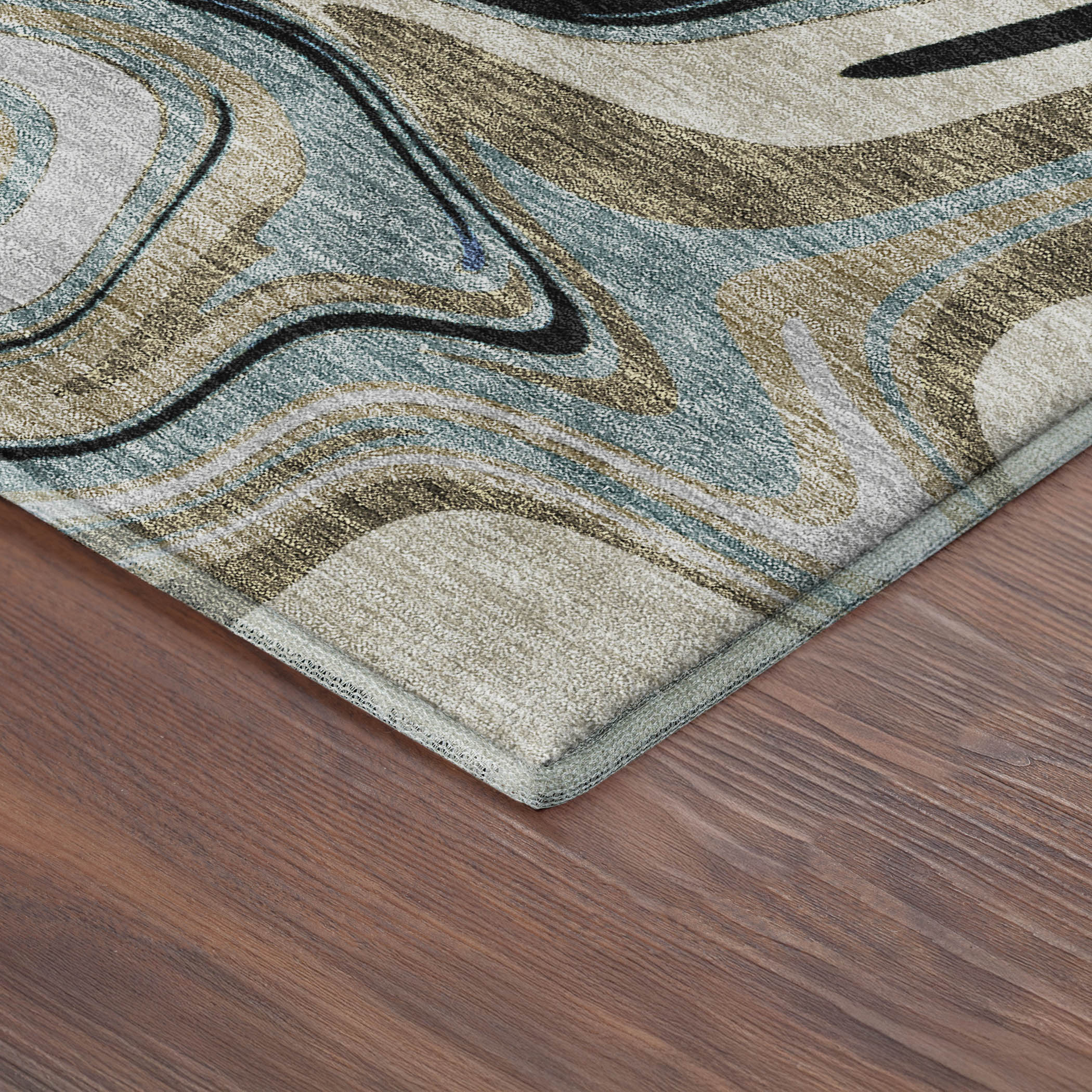 Budapest Machine Washable Transitional Black Rug 1'8" x 2'6" #shape_Rectangle
