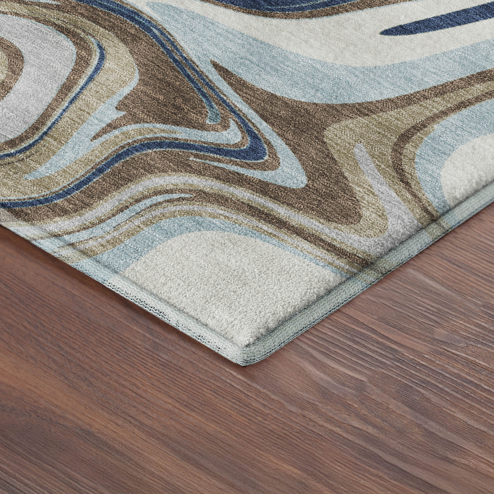 Budapest Machine Washable Transitional Navy Blue Rug 1'8" x 2'6" #shape_Rectangle