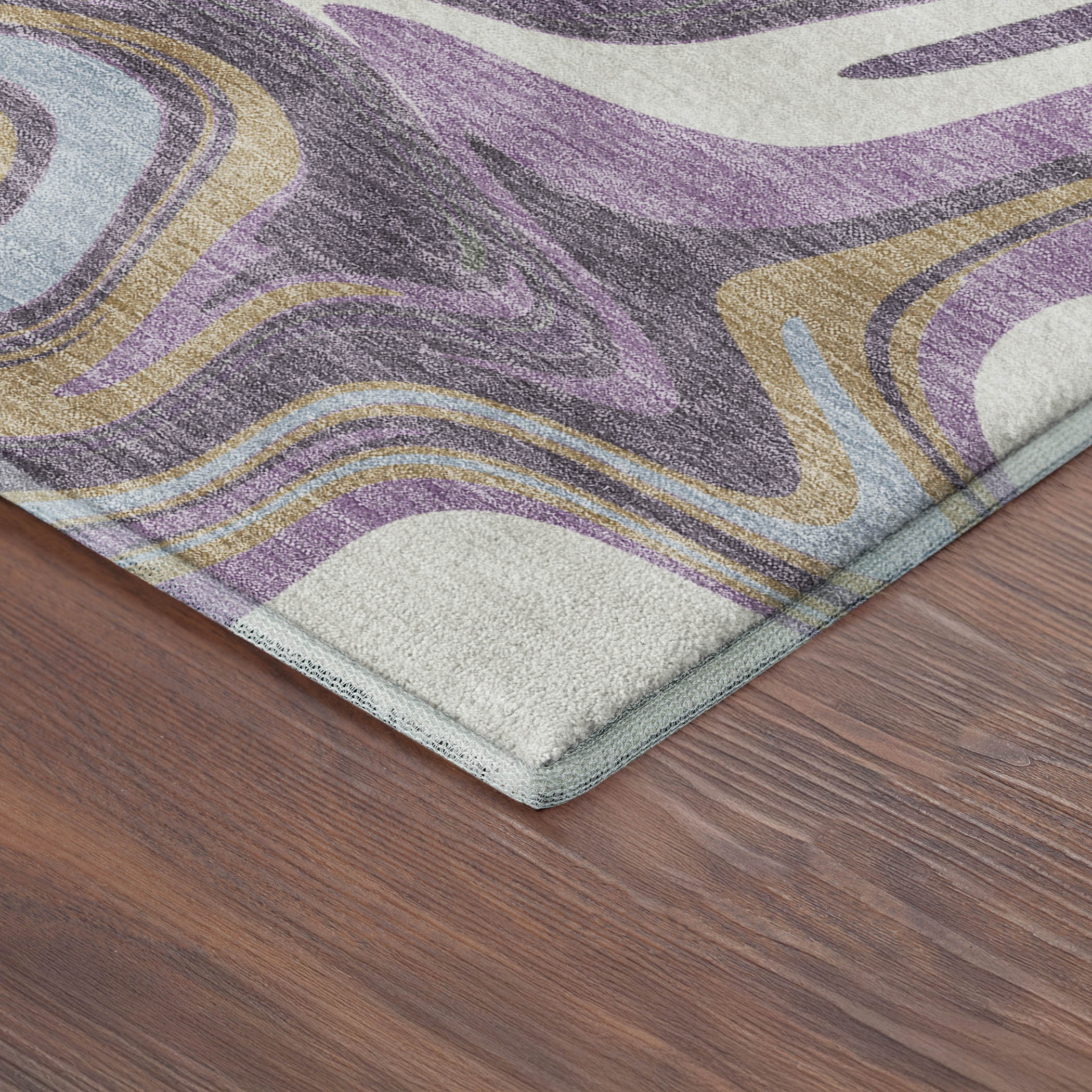 Budapest Machine Washable Transitional Purple Rug 1'8" x 2'6" #shape_Rectangle