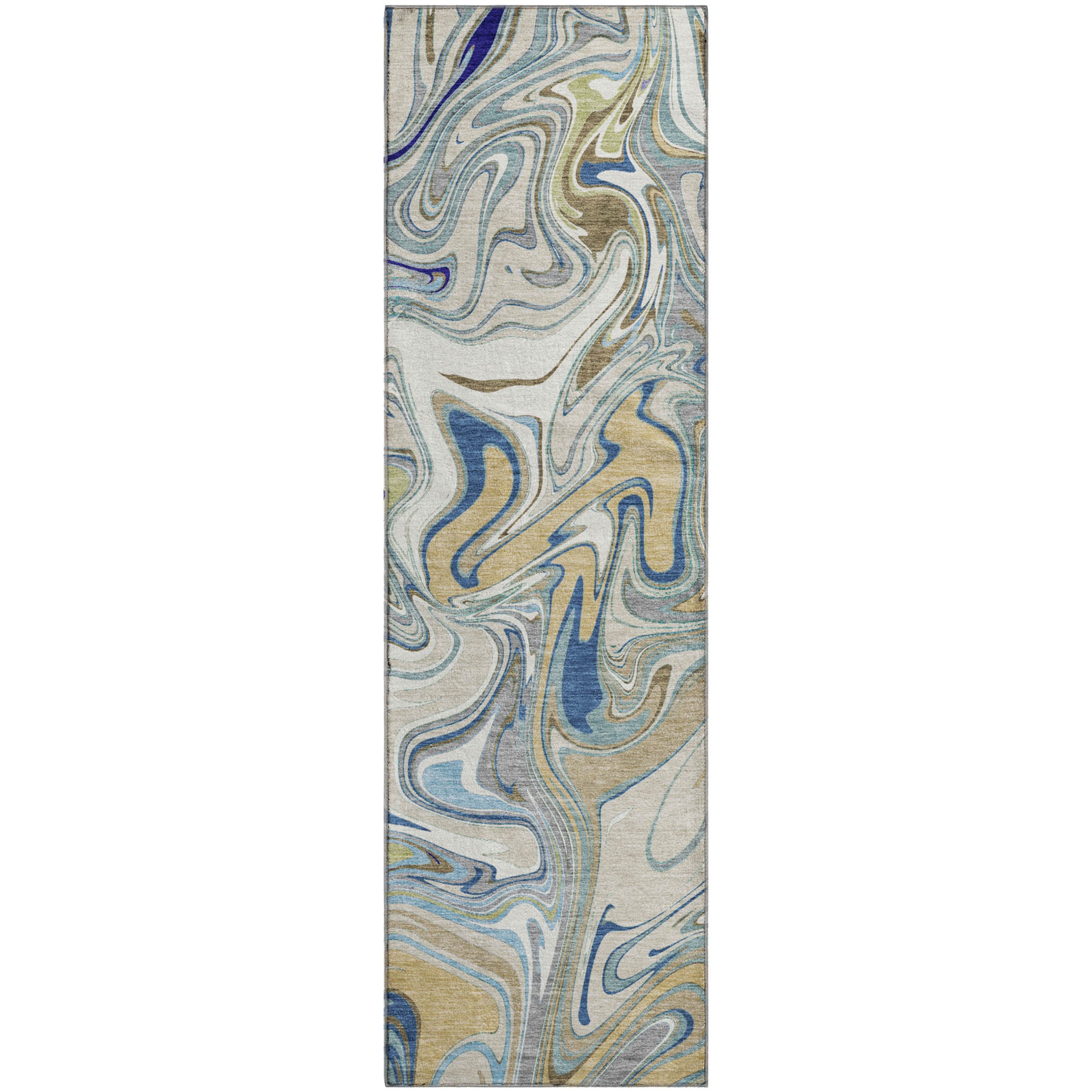 Budapest Machine Washable Transitional Putty Ivory Rug 2'3" x 7'6" #shape_Runner