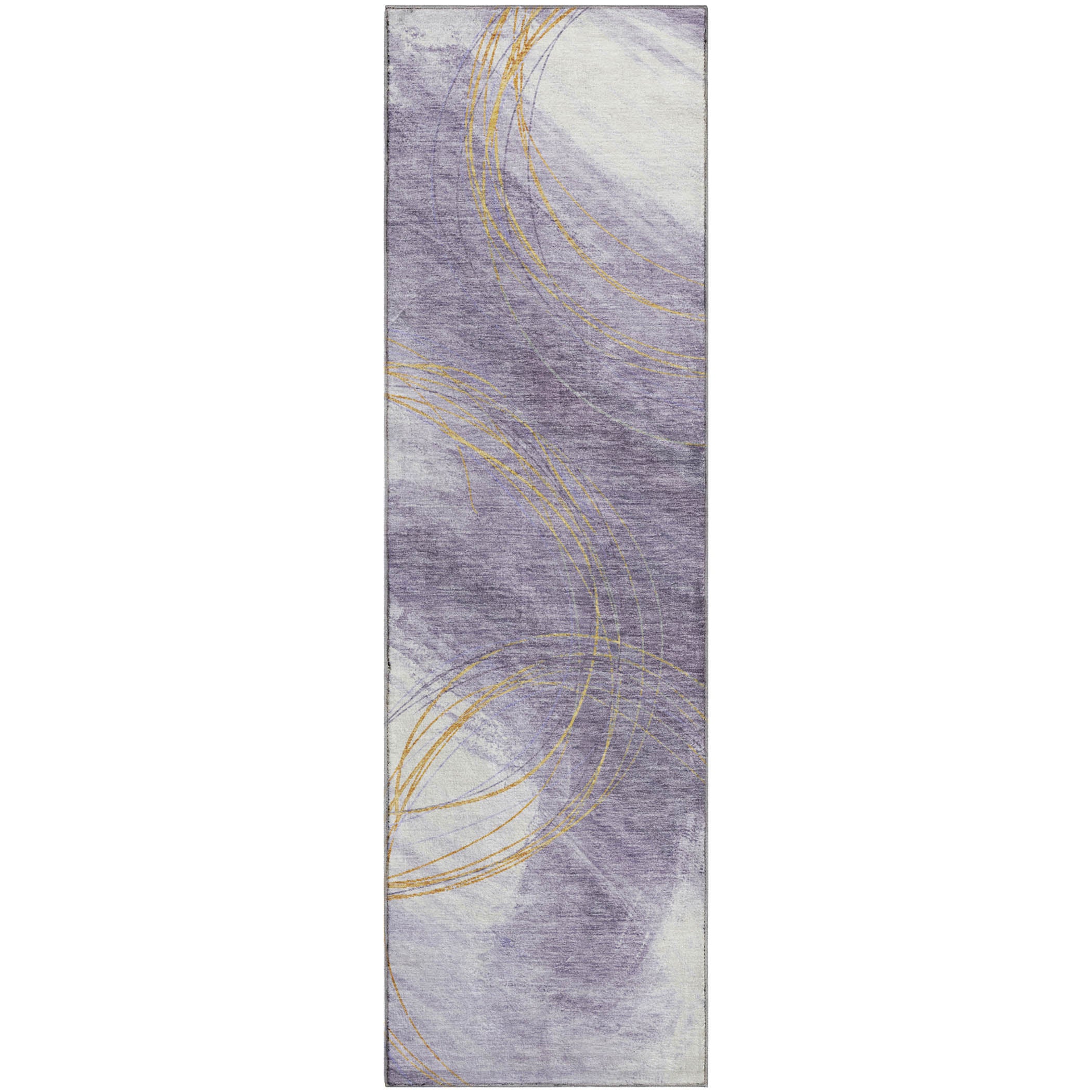 Istanbul Machine Washable Transitional Purple Rug 2'3" x 7'6" #shape_Runner