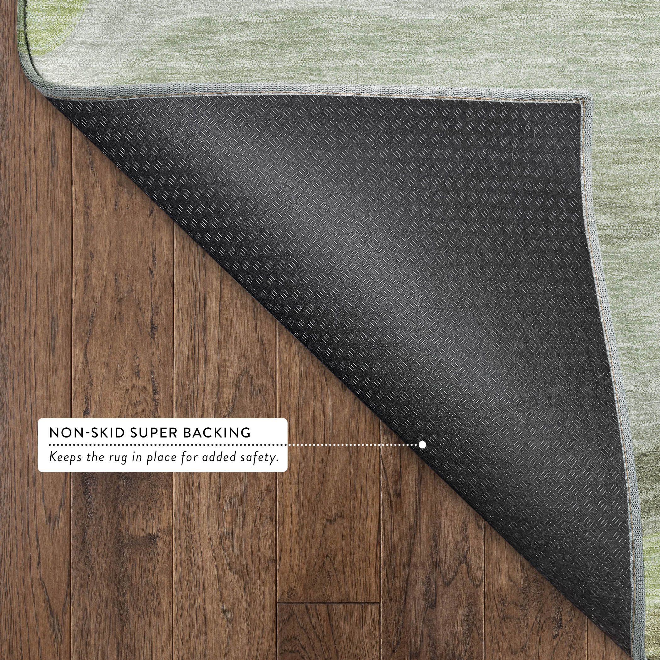 Sintra Machine Washable Transitional Aloe Green Rug 1'8" x 2'6" #shape_Rectangle