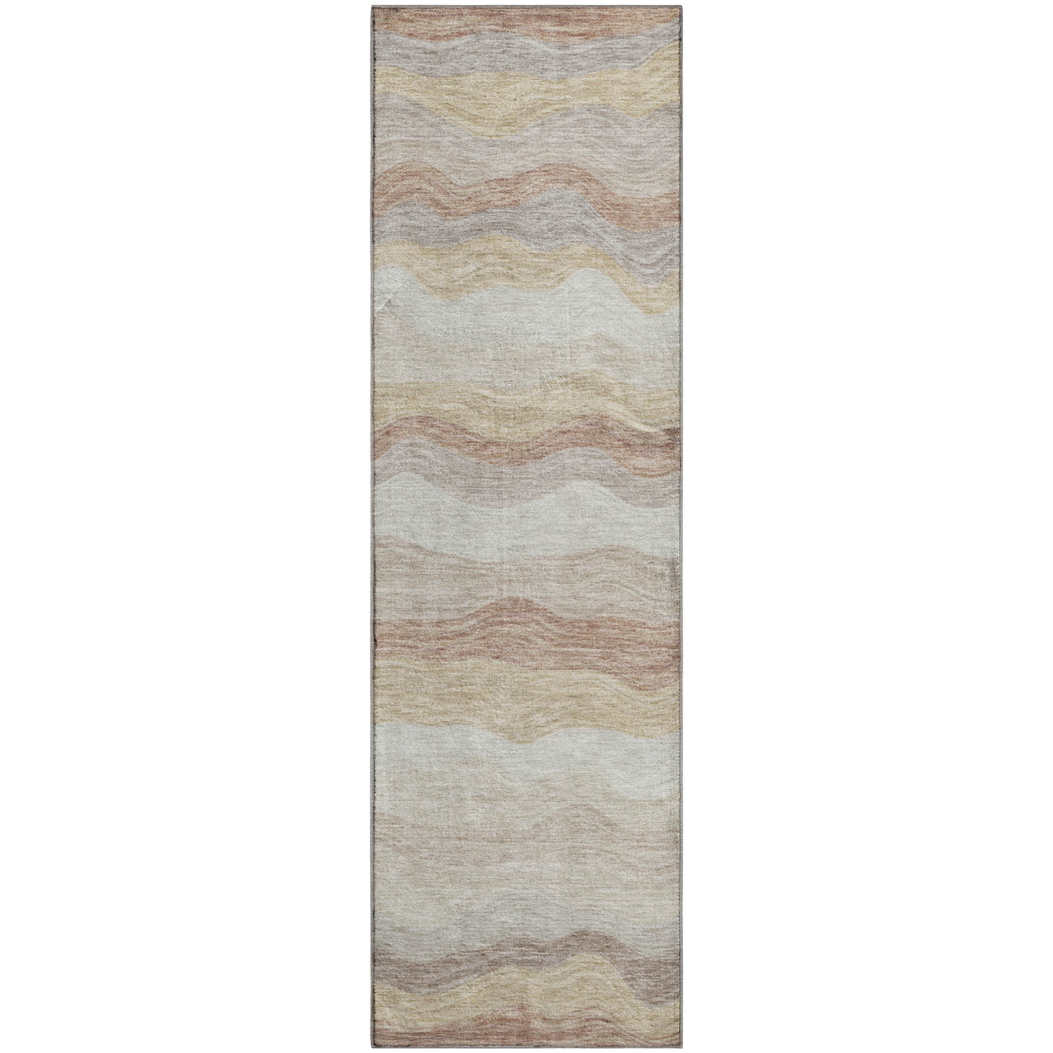 Sintra Machine Washable Transitional Beige Brown Rug 2'3" x 7'6" #shape_Runner