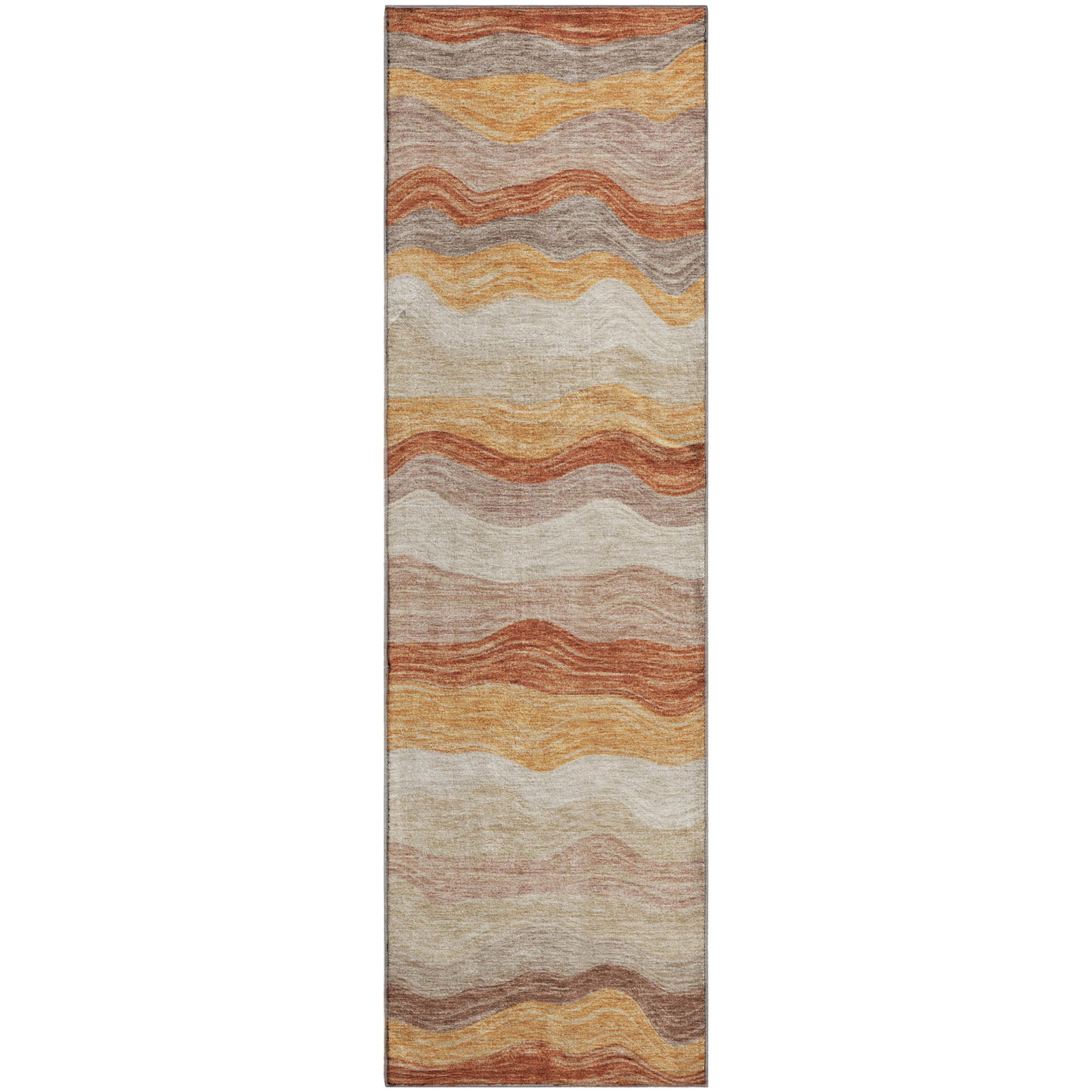 Sintra Machine Washable Transitional Copper Orange Rug 2'3" x 7'6" #shape_Runner